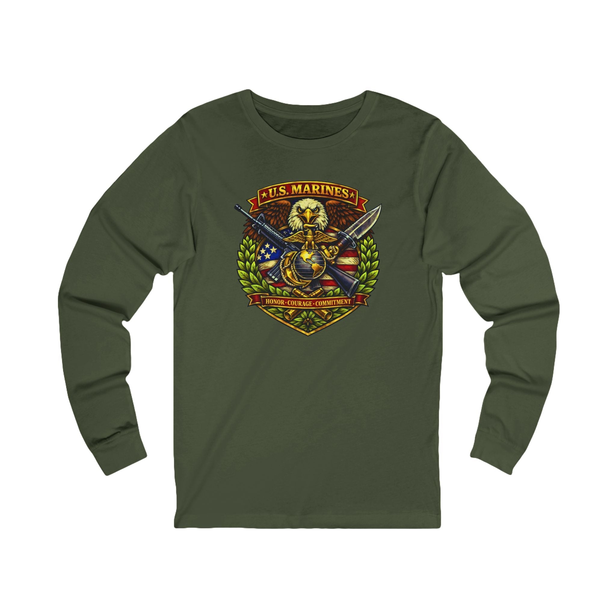 U.S. Marines Honor, Courage, Commitment Long Sleeve Tee