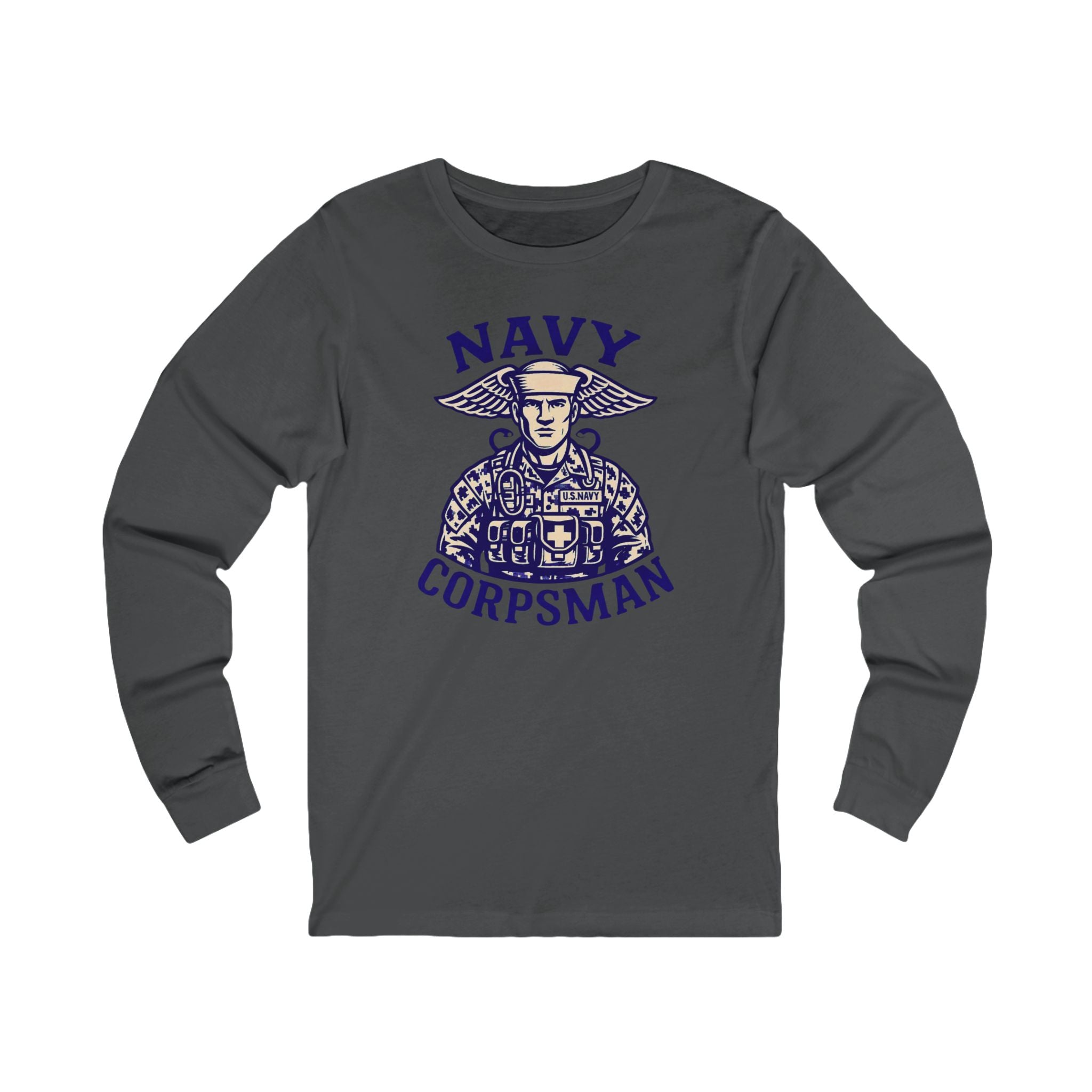 Navy Corpsman Long Sleeve Tee — Vintage Military Medic Graphic
