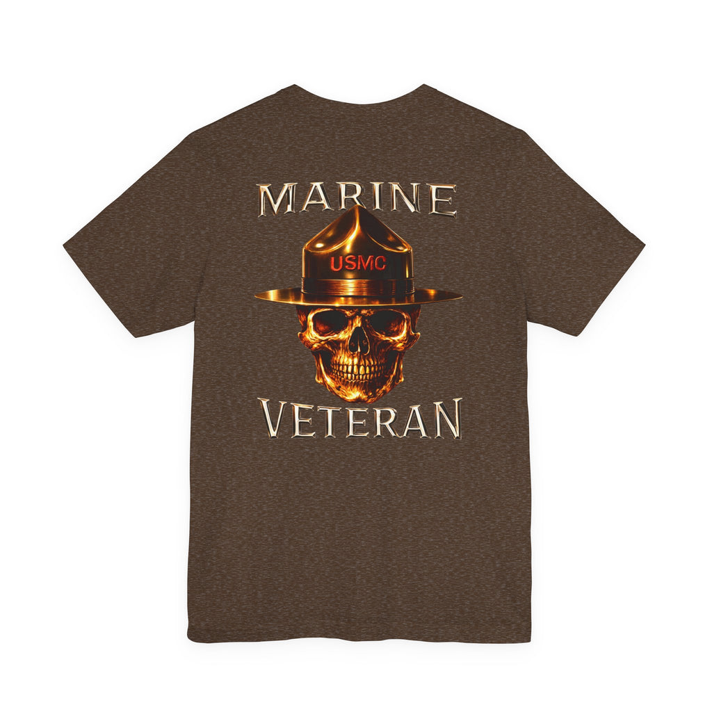 Marine Veteran T‑Shirt — USMC Skull Drill Instructor Graphic Tee