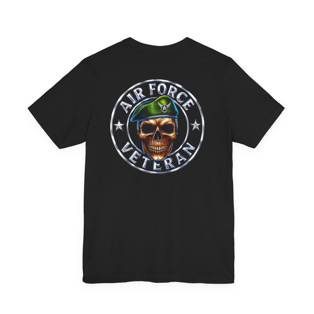 Air Force Veteran Skull Tee – Military Tribute Short Sleeve Shirt