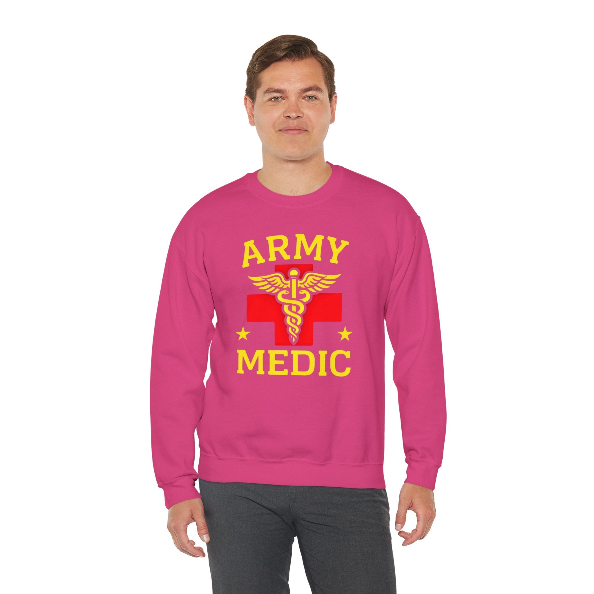 Army Medic Crewneck Sweatshirt — Military Medical Caduceus Design