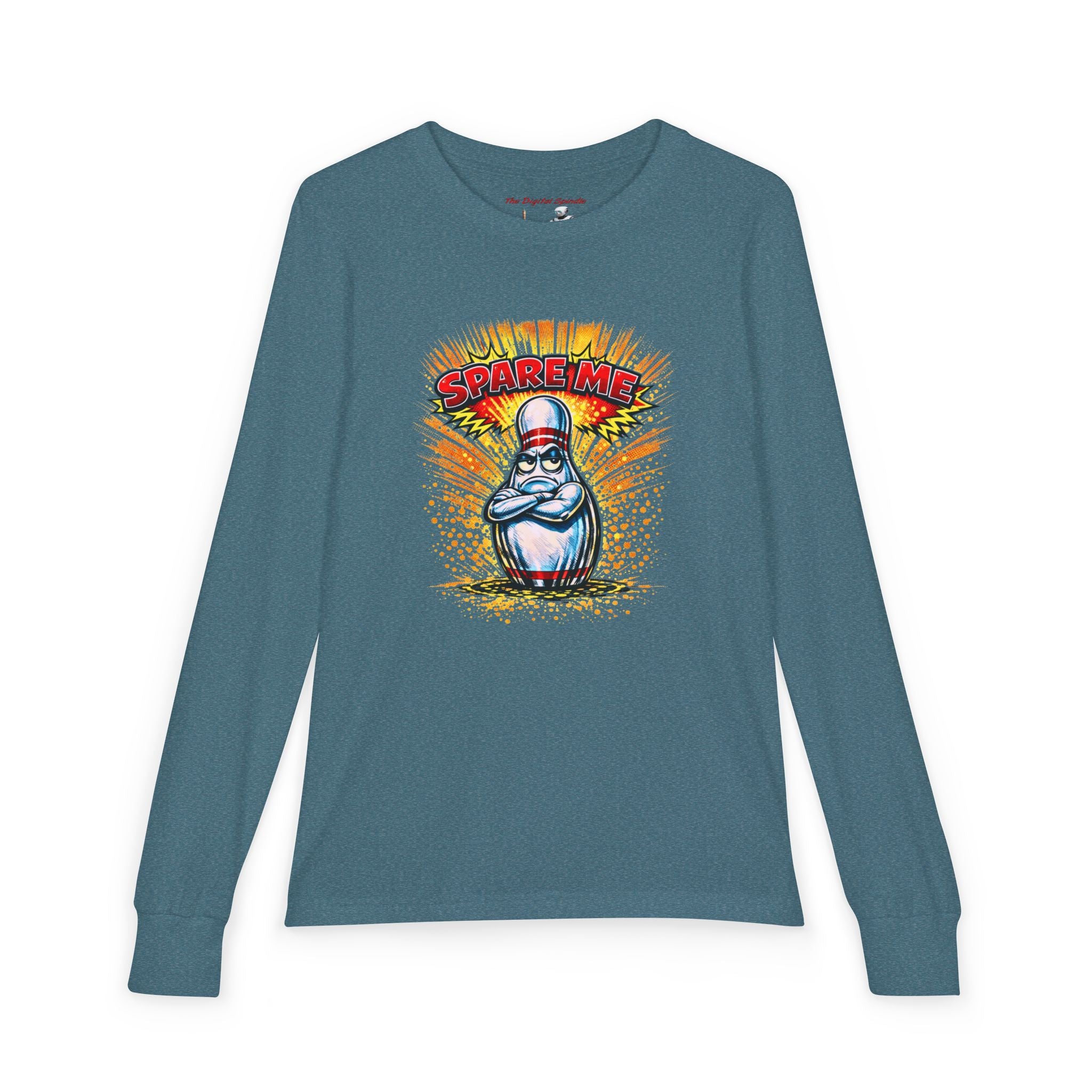'Spare Time' Cartoon Bowling Pin Graphic Tee