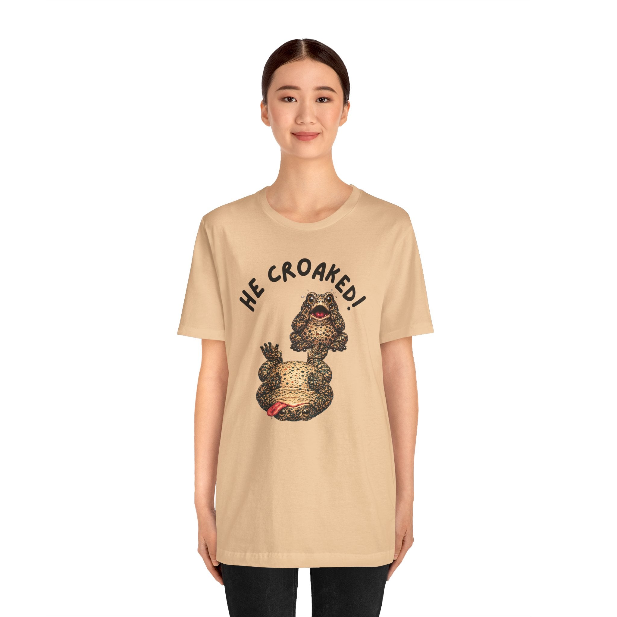 He Croaked! Frog Graphic Tee – Funny Vintage Toad Illustration Shirt