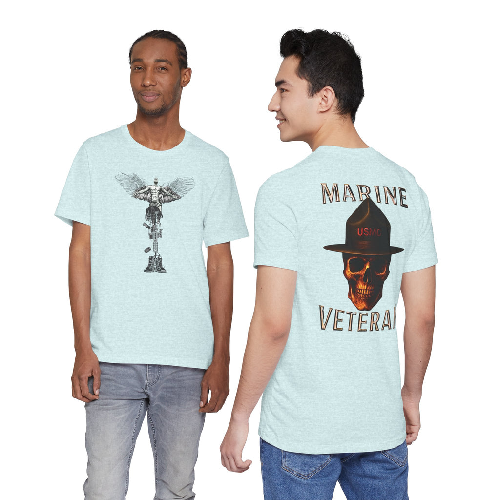 Marine Veteran T-Shirt — USMC Skull Drill Instructor Design