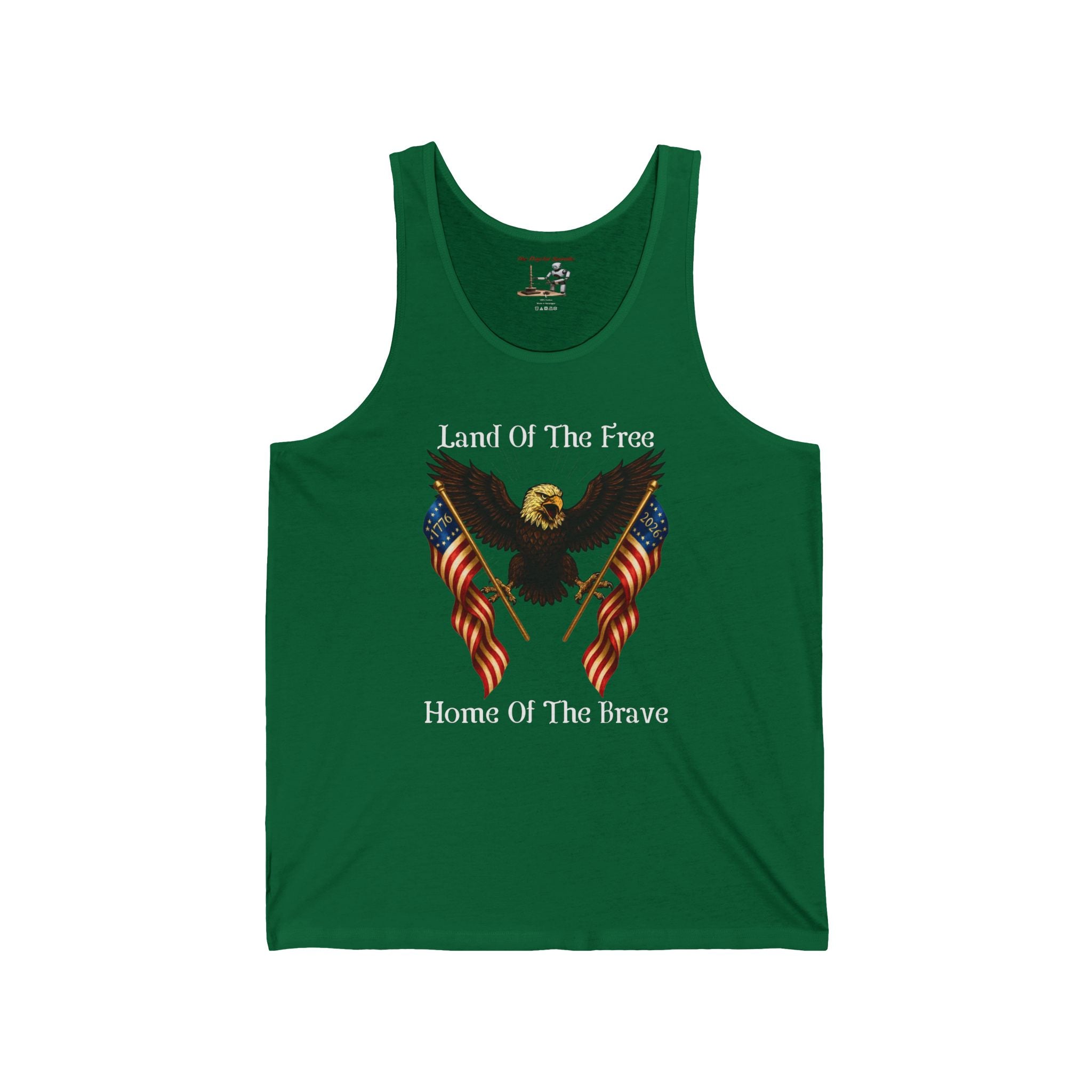 Land Of The Free Tank Top — "Land Of The Free, Home Of The Brave" Eagle & Flags