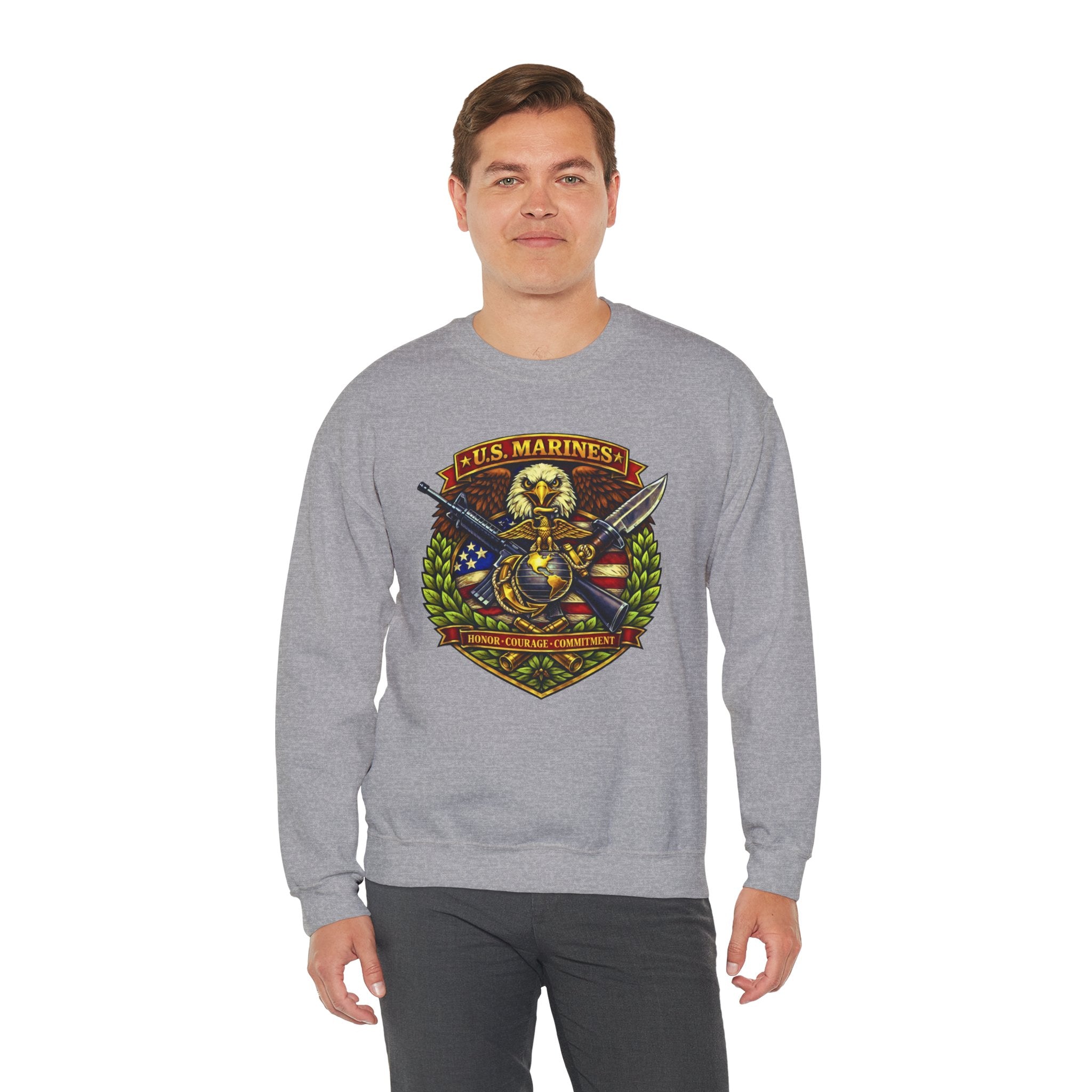 US Marines Honor, Courage, Commitment Crewneck Sweatshirt