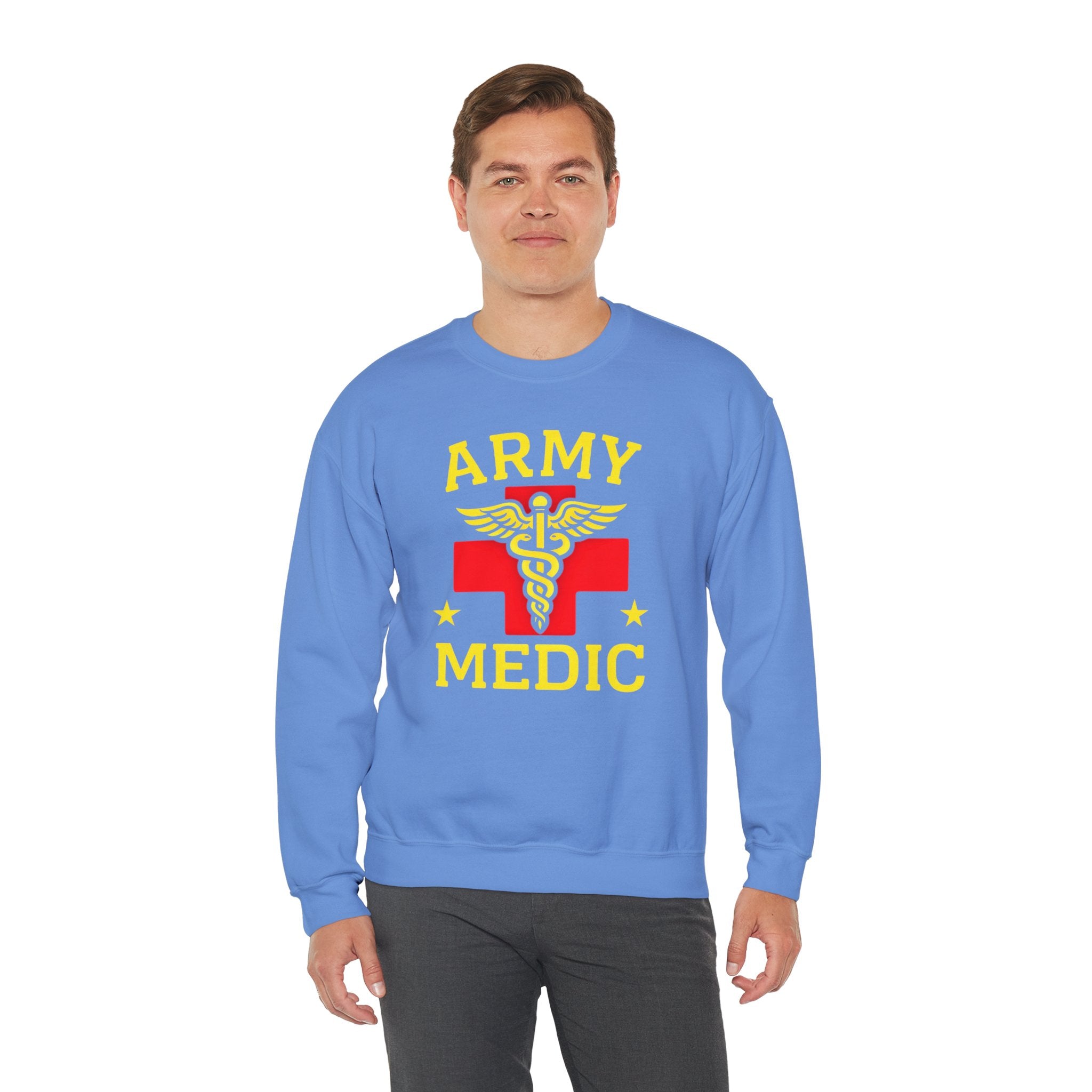 Army Medic Crewneck Sweatshirt — Military Medical Caduceus Design