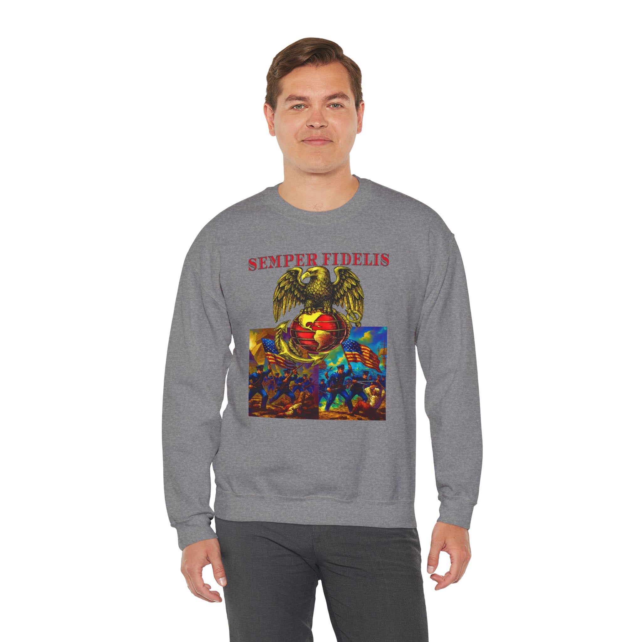 Semper Fidelis Eagle Crewneck Sweatshirt – USMC Marine Corps Graphic Pullover