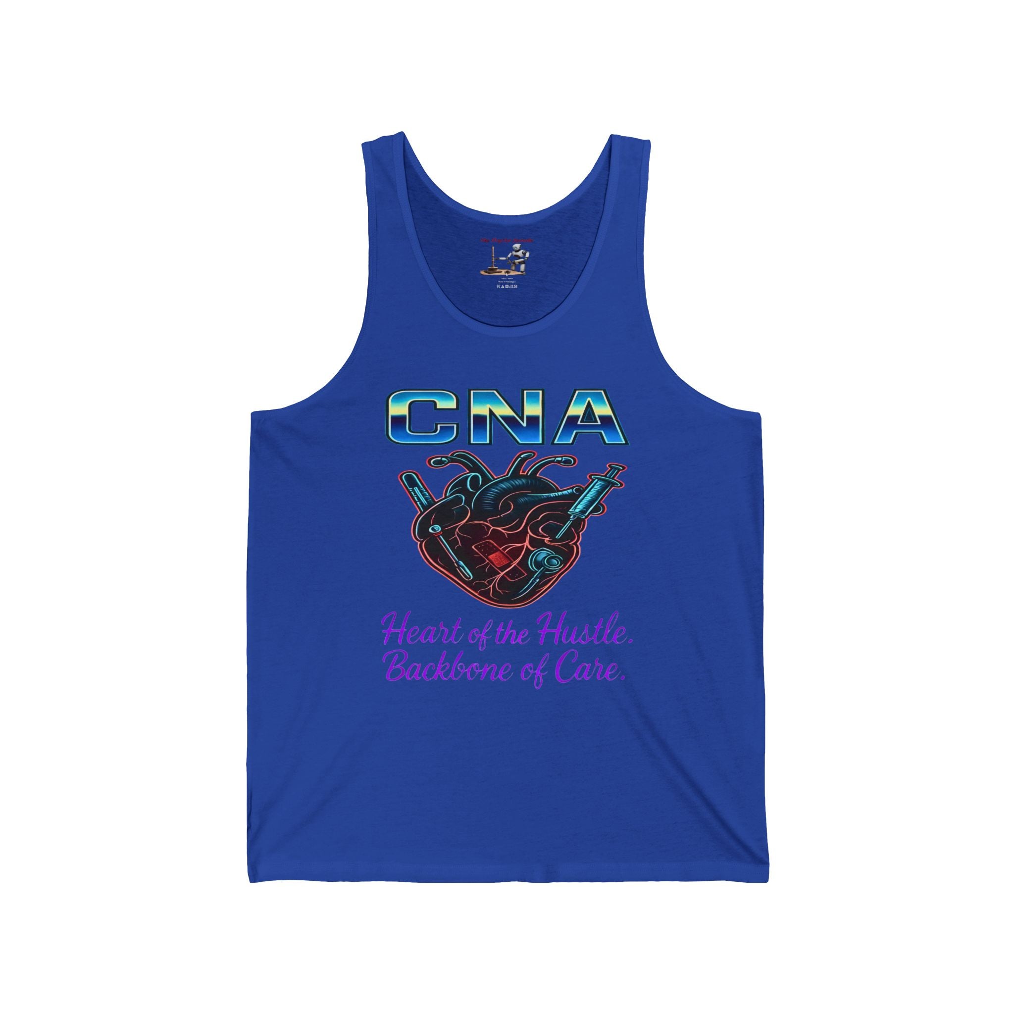 CNA Tank Top – "Heart of the Hustle, Backbone of Care" Graphic