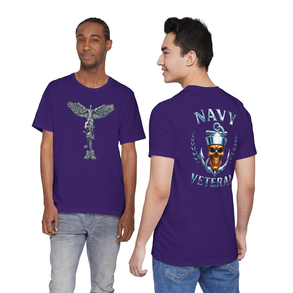 Navy Veteran T-Shirt — Anchor & Skull Military Tribute Tee
