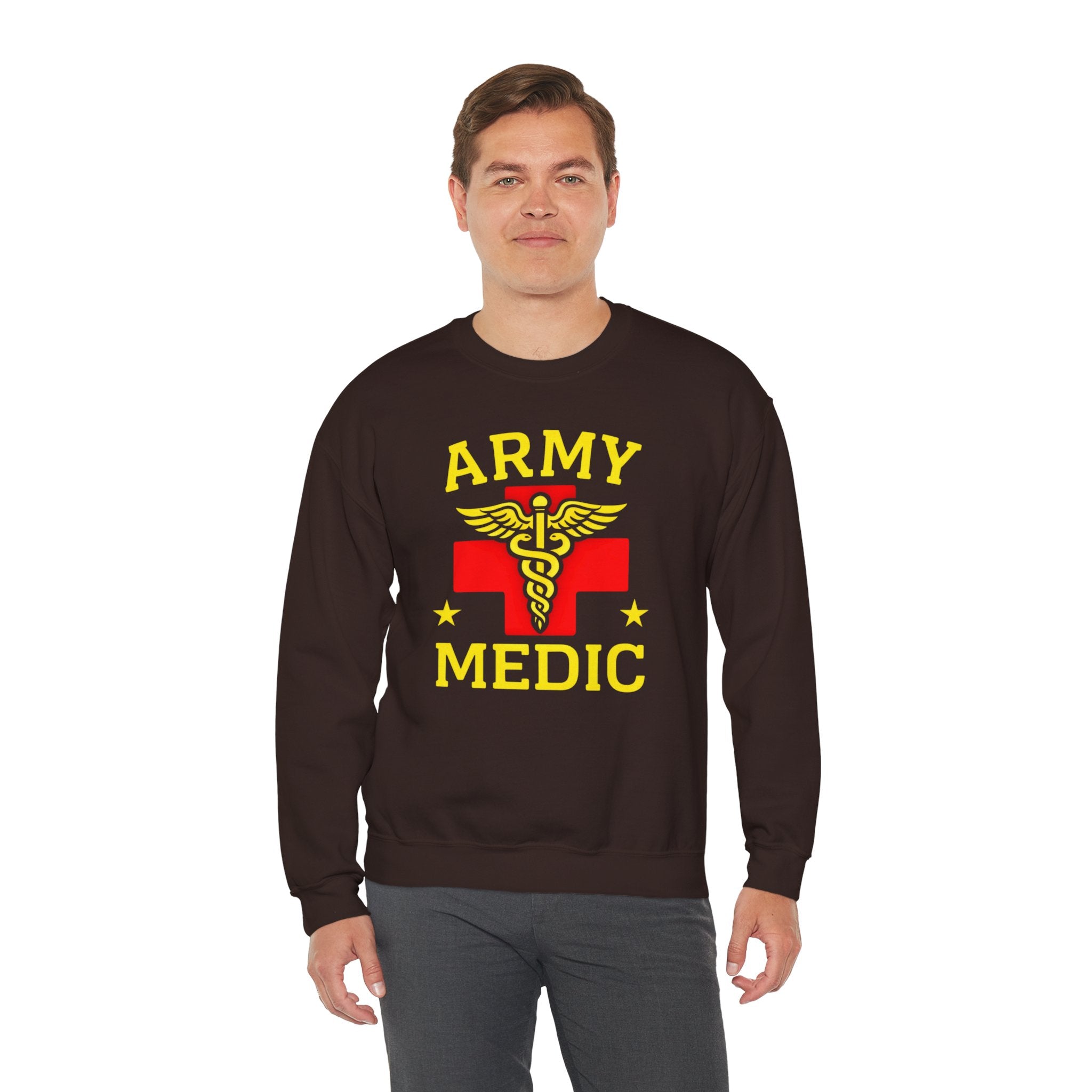Army Medic Crewneck Sweatshirt — Military Medical Caduceus Design