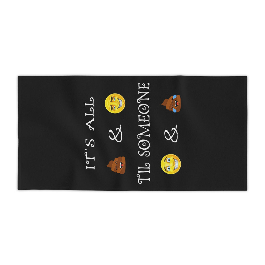 Funny Emoji Poop Laugh Beach Towel