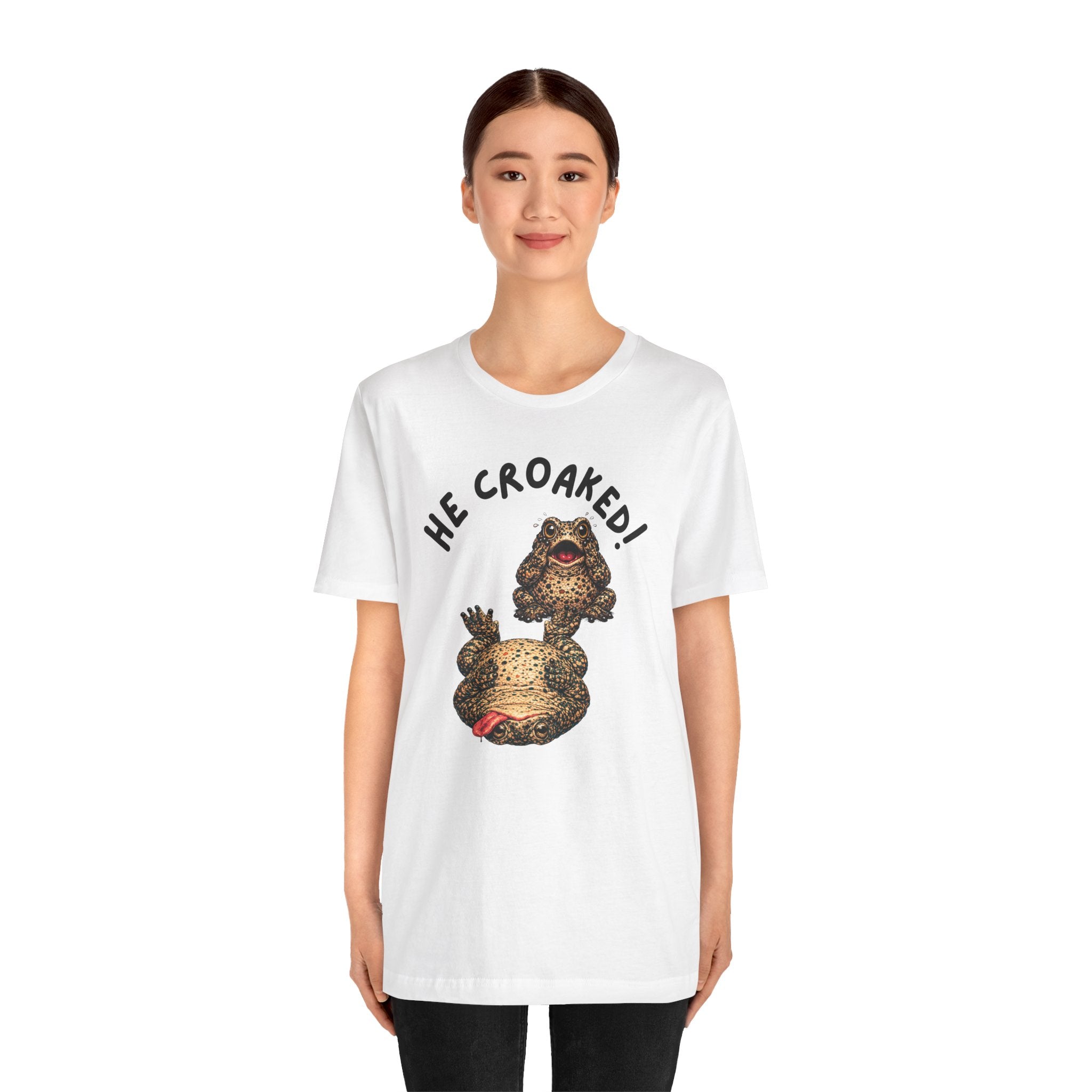 He Croaked! Frog Graphic Tee – Funny Vintage Toad Illustration Shirt