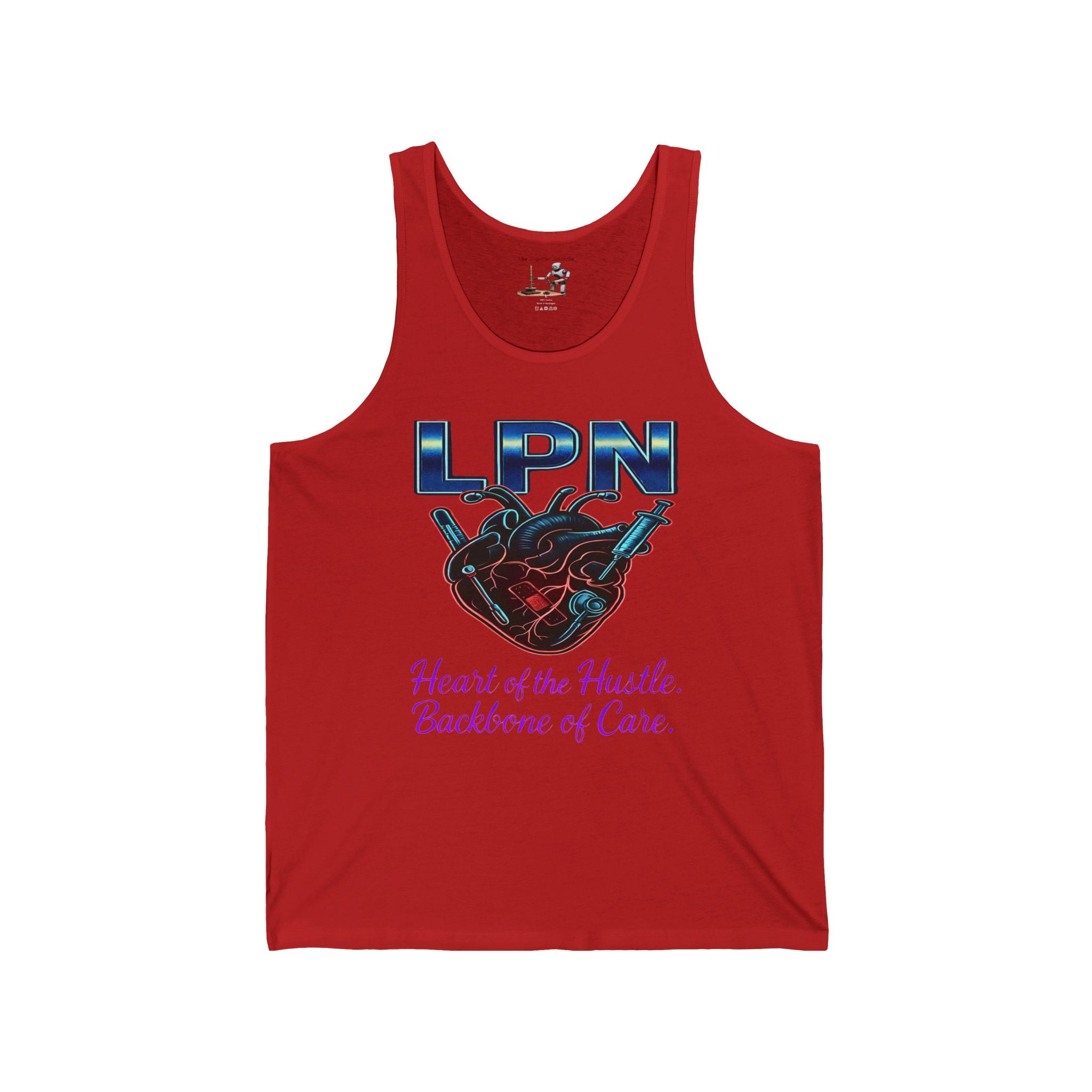 LPN Tank Top – Heart of the Hustle, Backbone of Care Nursing Tank