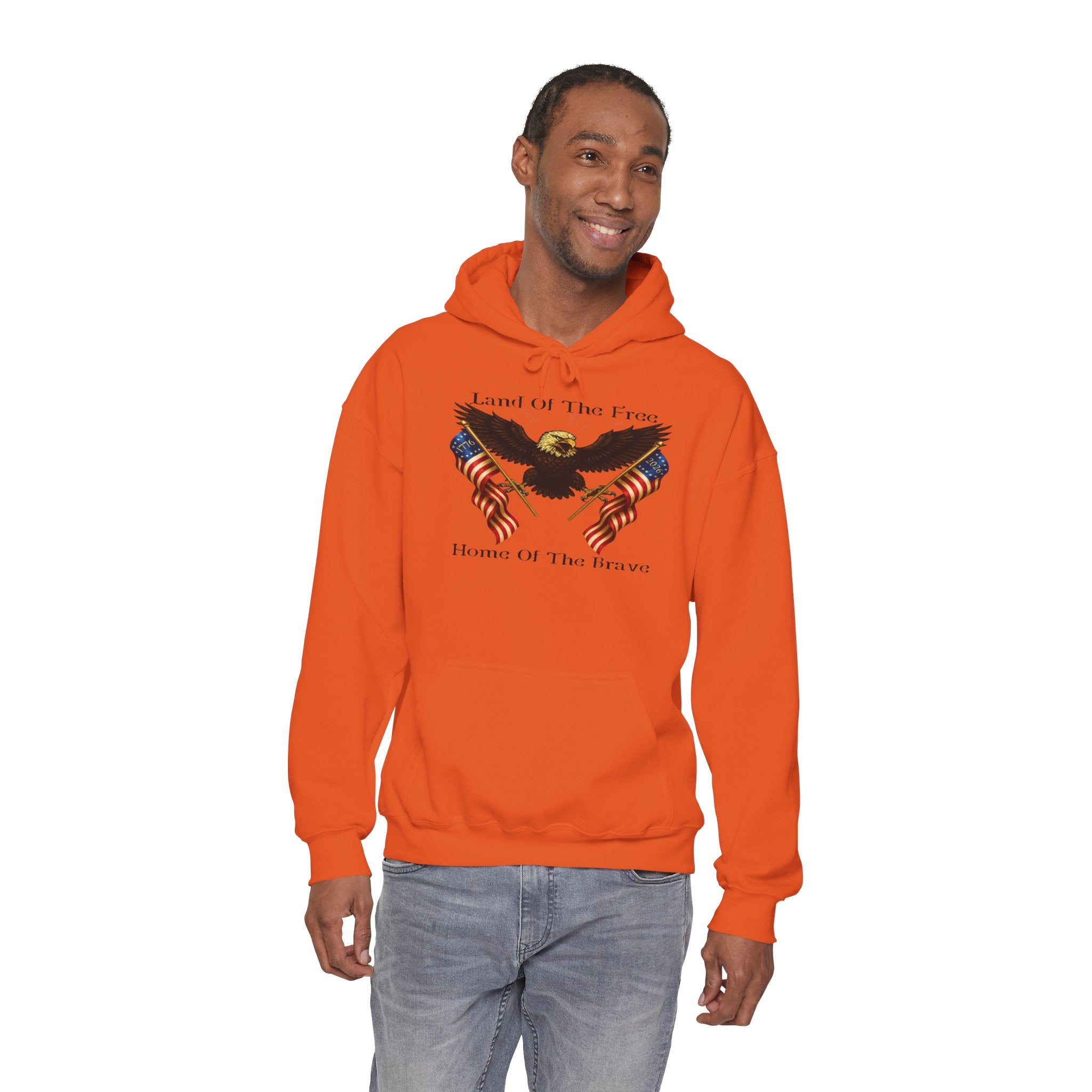Land of the Free Hoodie – "Land of the Free, Home of the Brave" Patriotic Sweatshirt