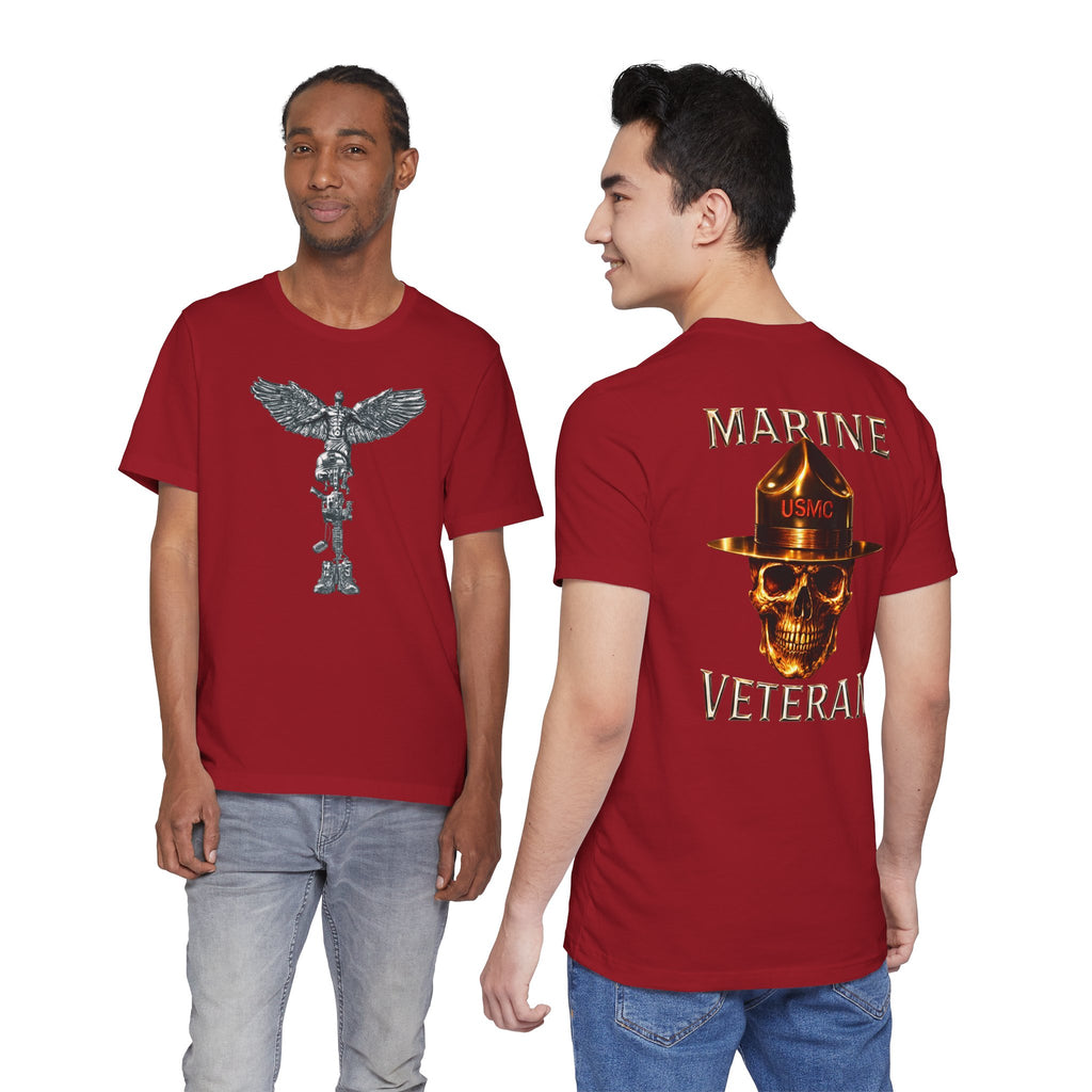 Marine Veteran T‑Shirt — USMC Skull Drill Instructor Graphic Tee
