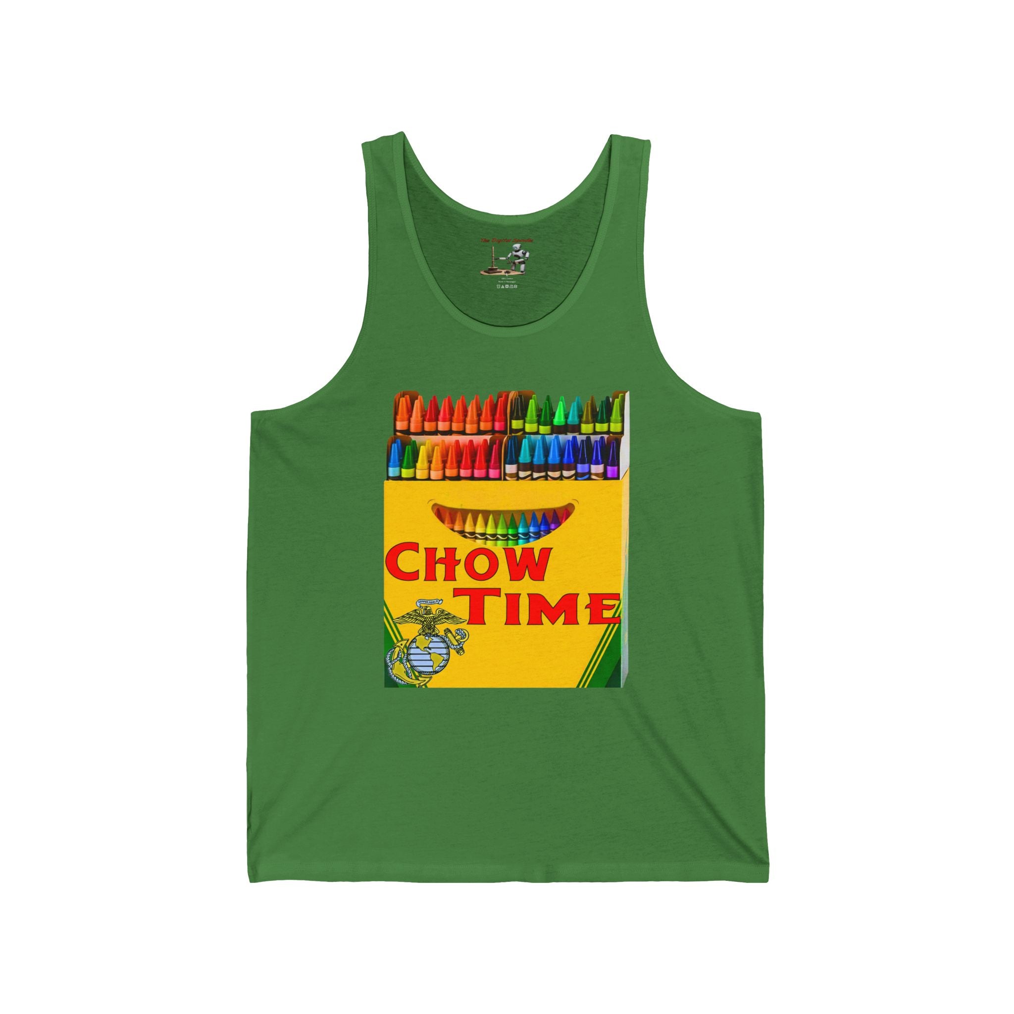 Chow Time Crayon Art Tank Top — Colorful Retro Foodie Graphic Tank