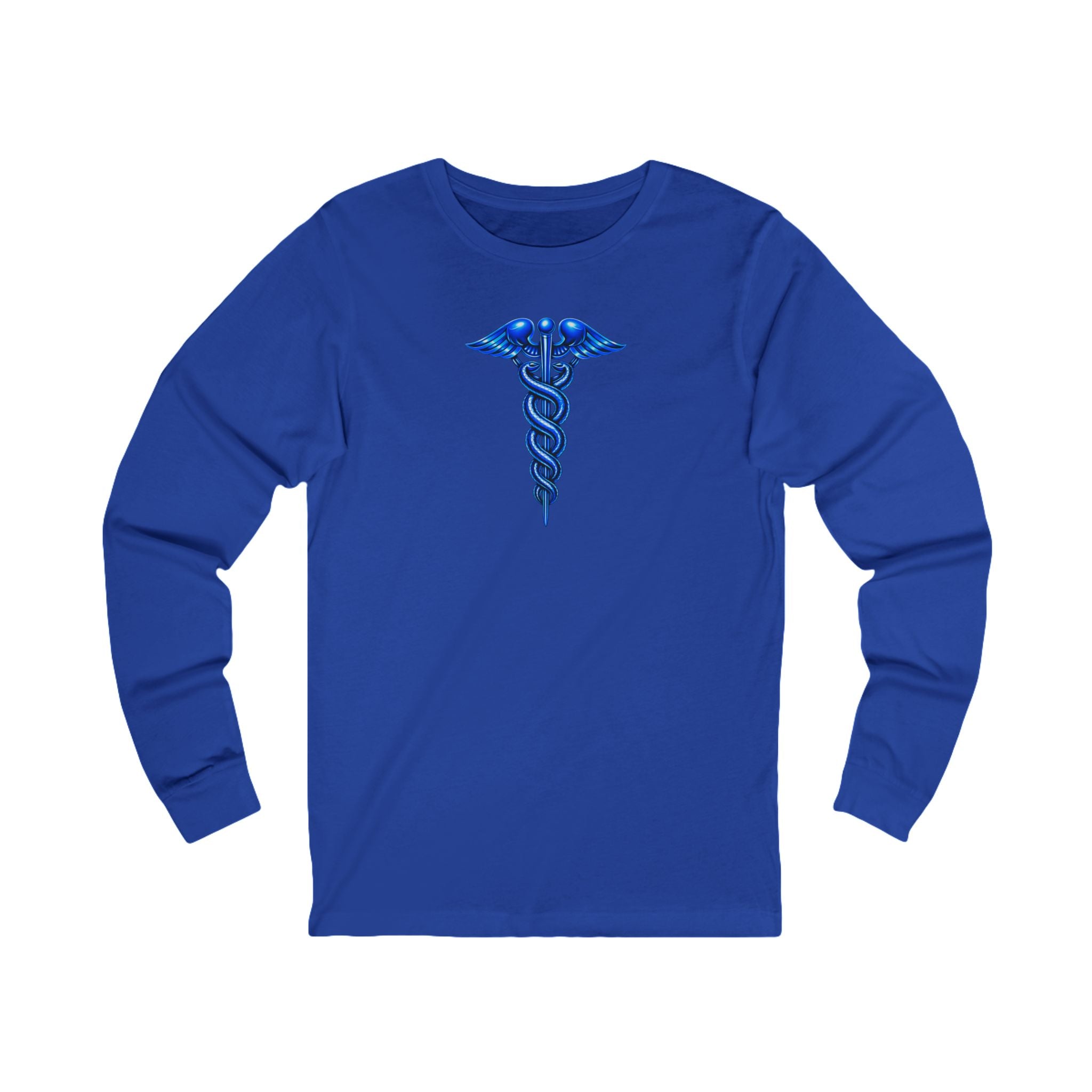Healthcare Spine Front & Back Long Sleeve Tee — Medical Professional Shirt