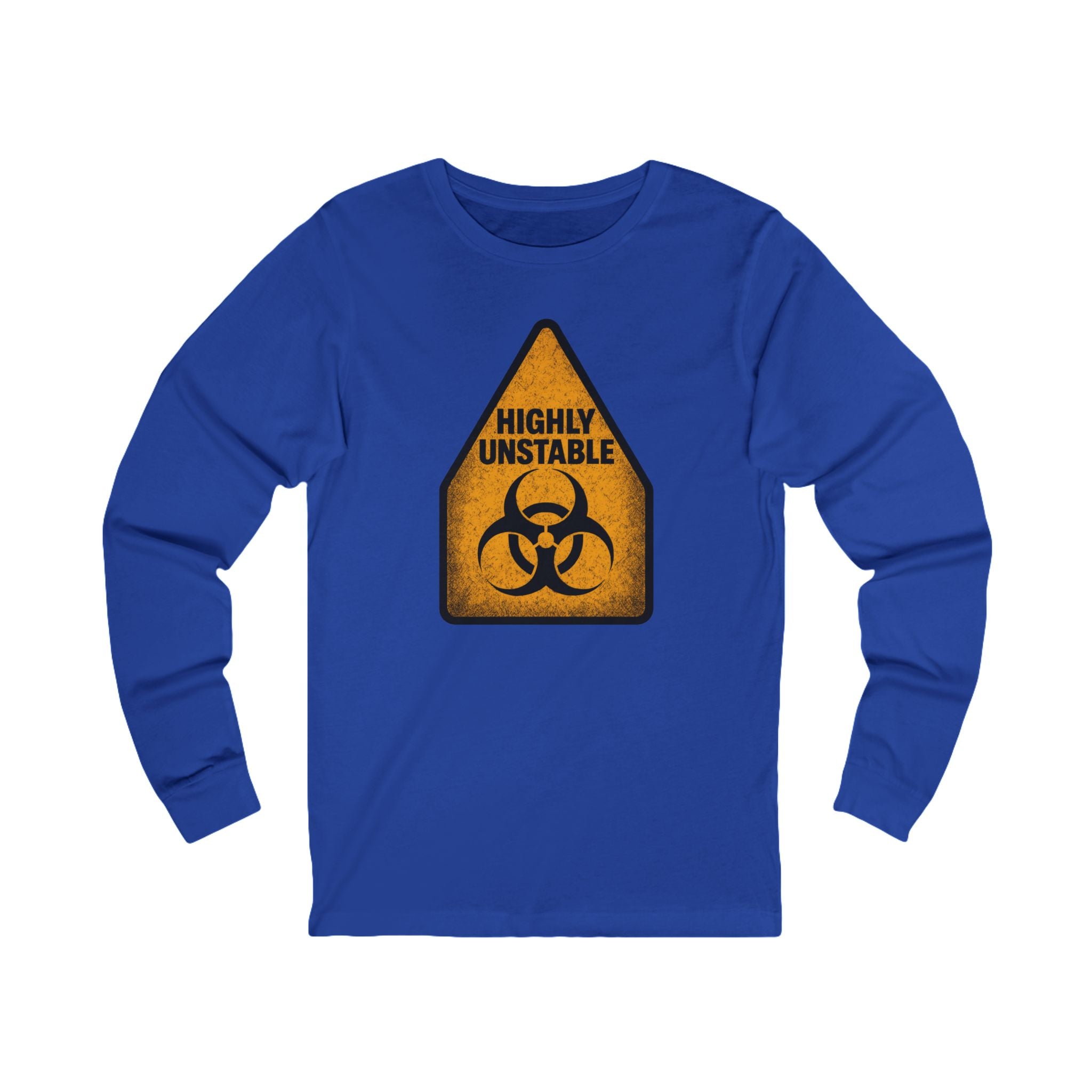 "Highly Unstable" Biohazard Warning Graphic Long Sleeve Tee