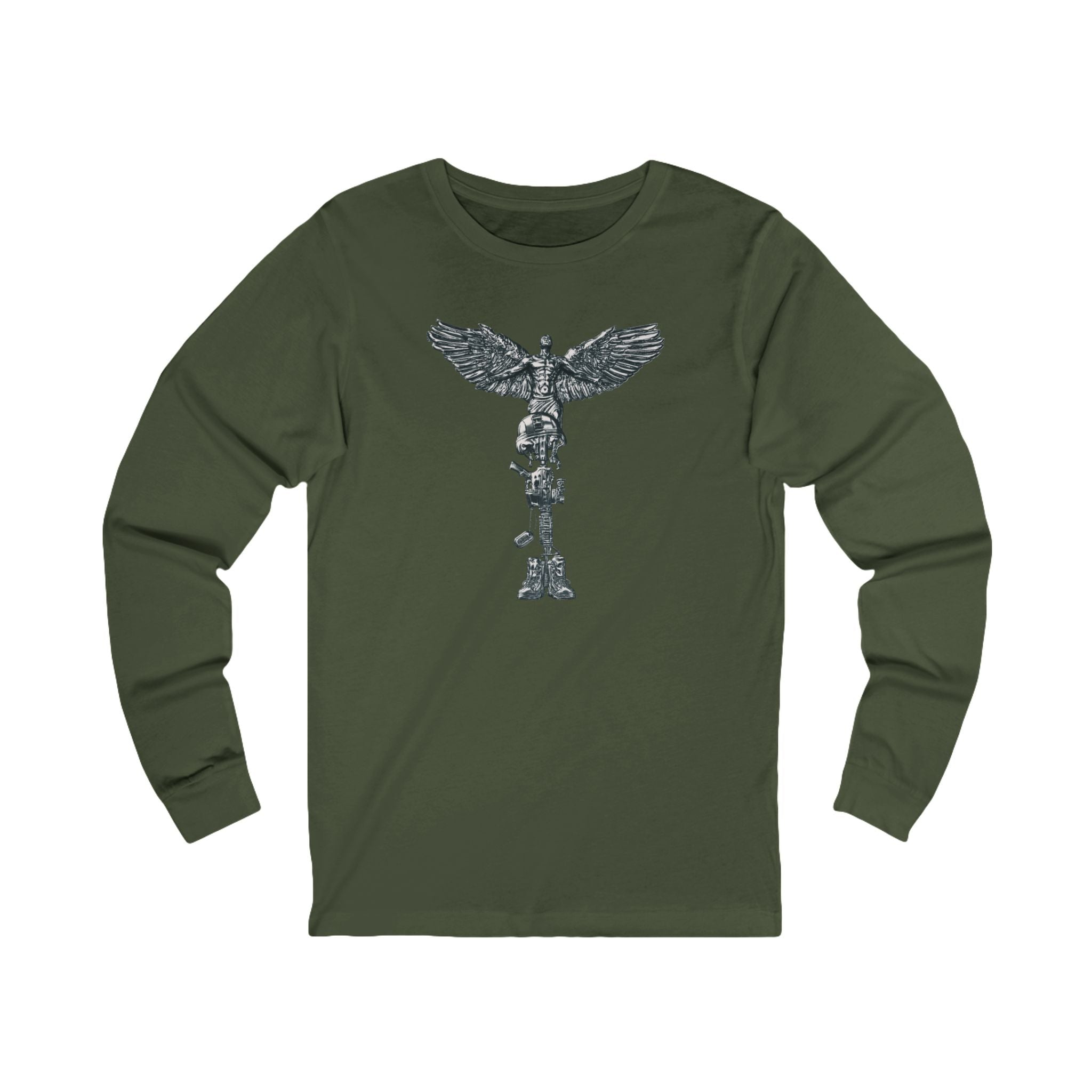 Fallen Soldier Cross Graphic Long Sleeve Tee