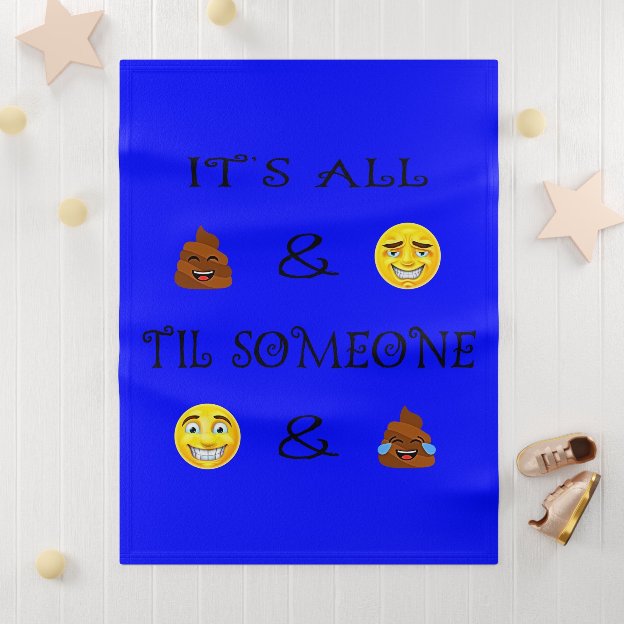 "It's All & Til Someone" Emoji Fleece Baby Blanket