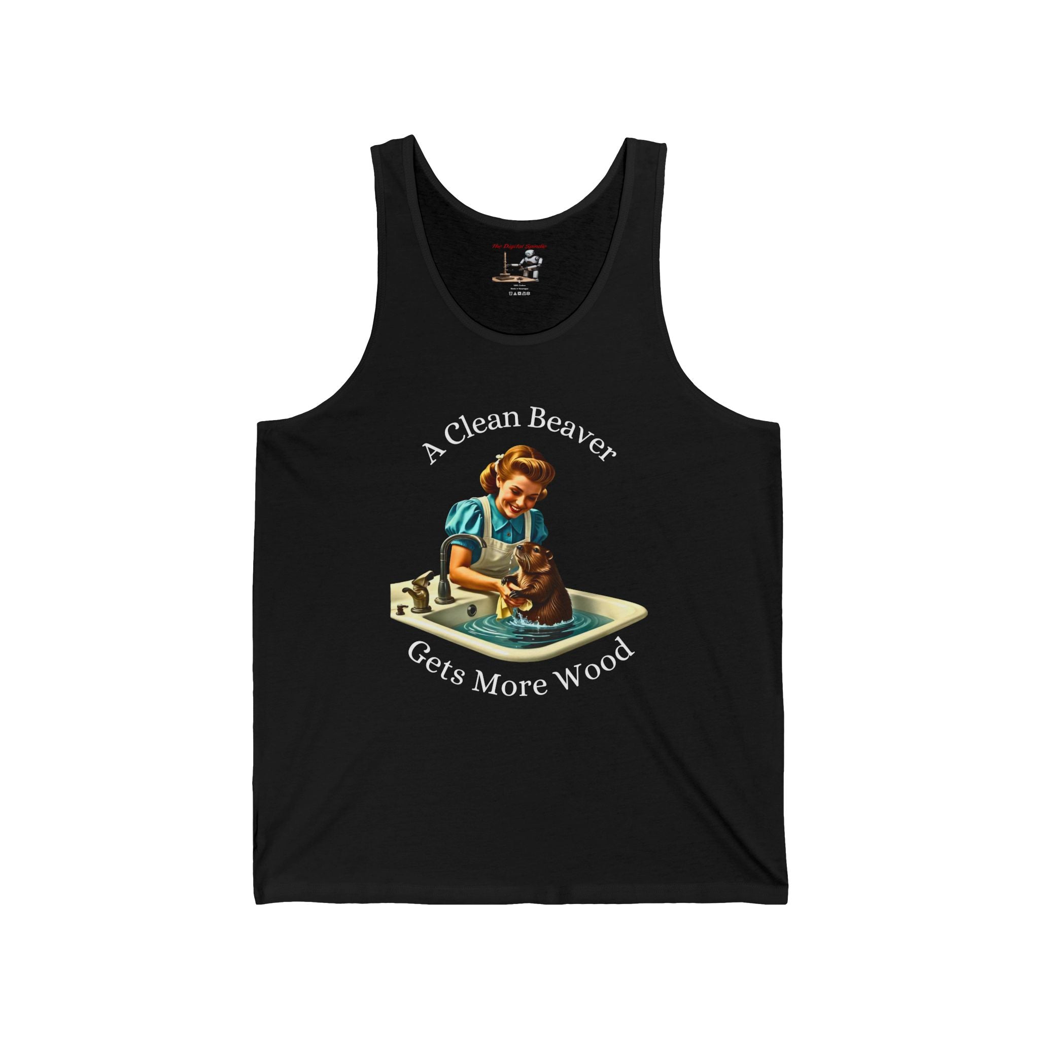Tank Top — Retro 'A Clean Beaver Gets More Wood' Vintage Graphic Tank