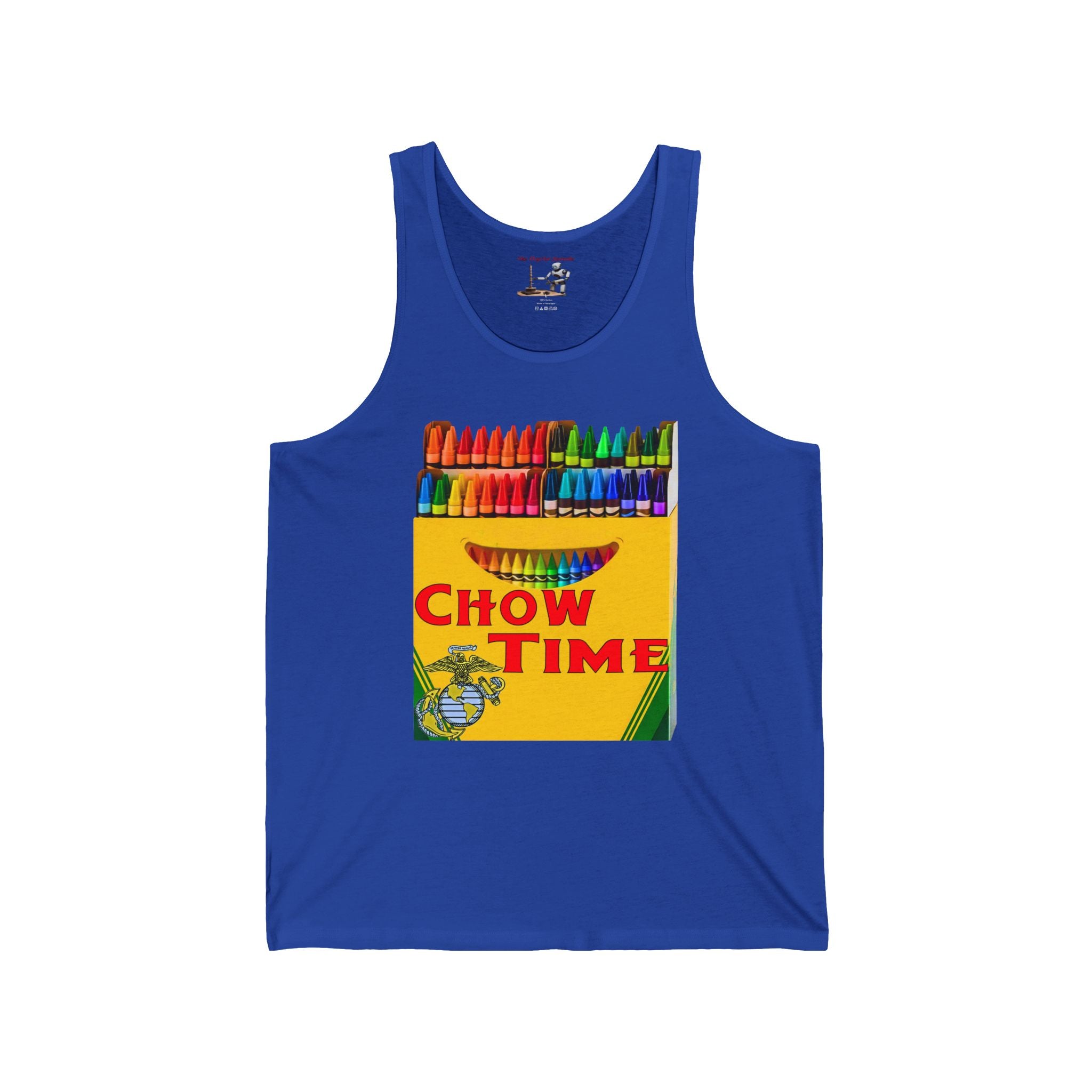 Chow Time Crayon Art Tank Top — Colorful Retro Foodie Graphic Tank