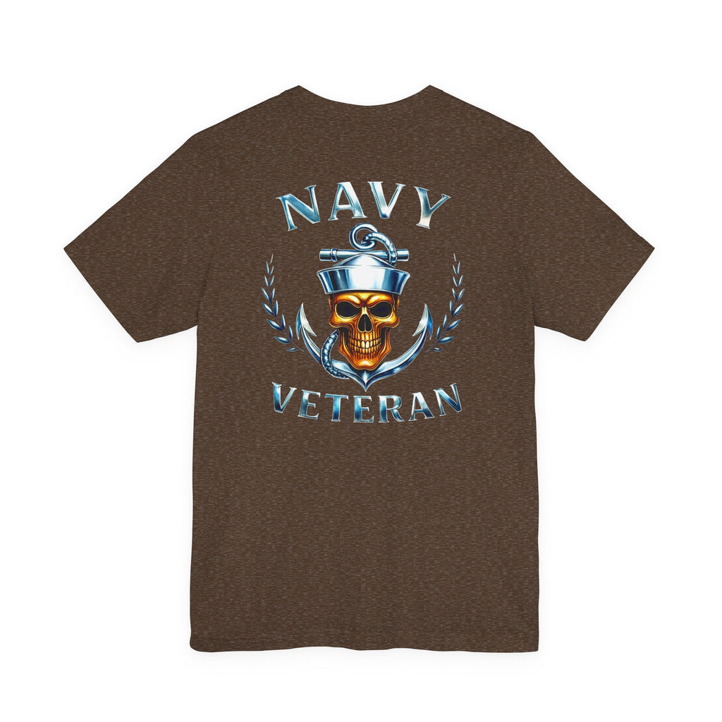 Navy Veteran T-Shirt — Anchor & Skull Military Tribute Tee