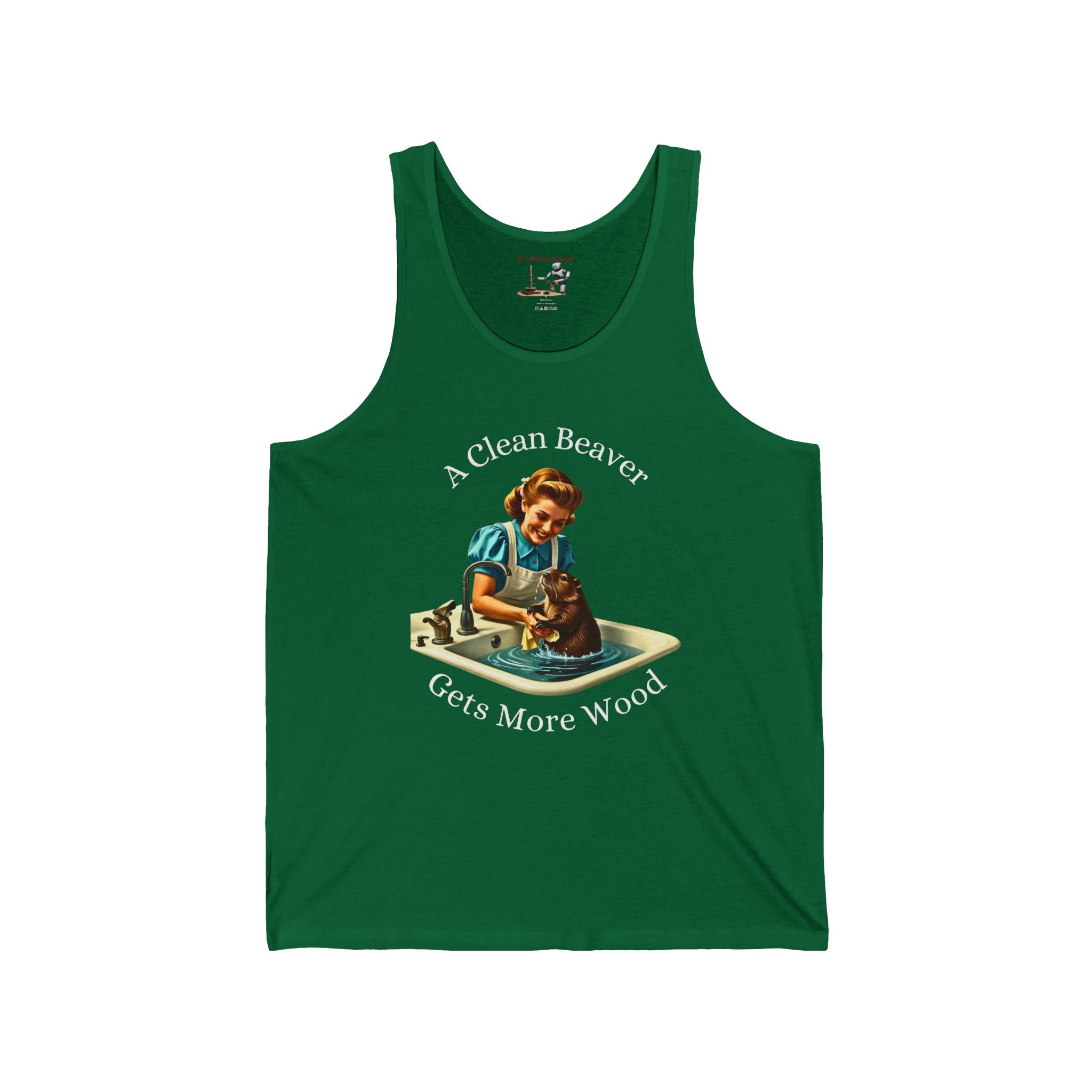 Tank Top — Retro 'A Clean Beaver Gets More Wood' Vintage Graphic Tank