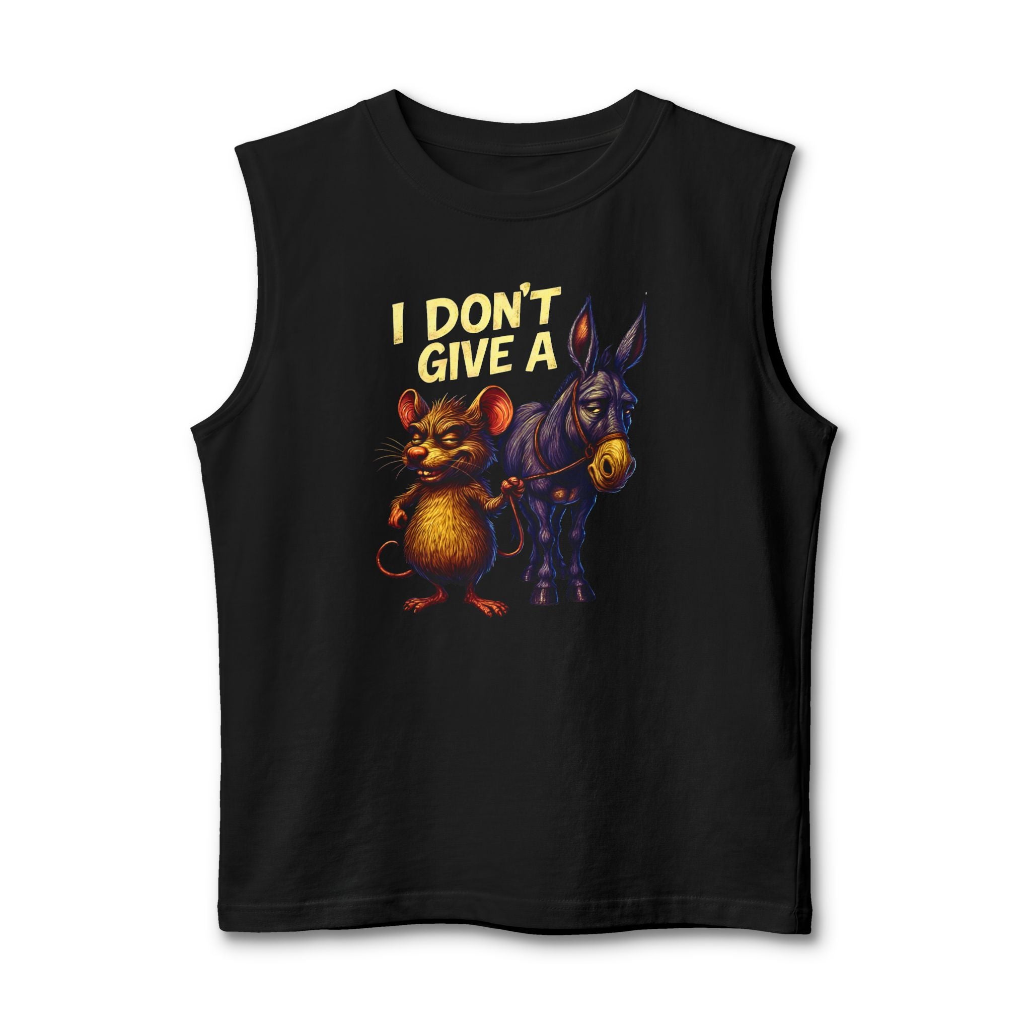 Muscle Tank — 'I Don't Give A' Rat & Donkey Vintage Graphic