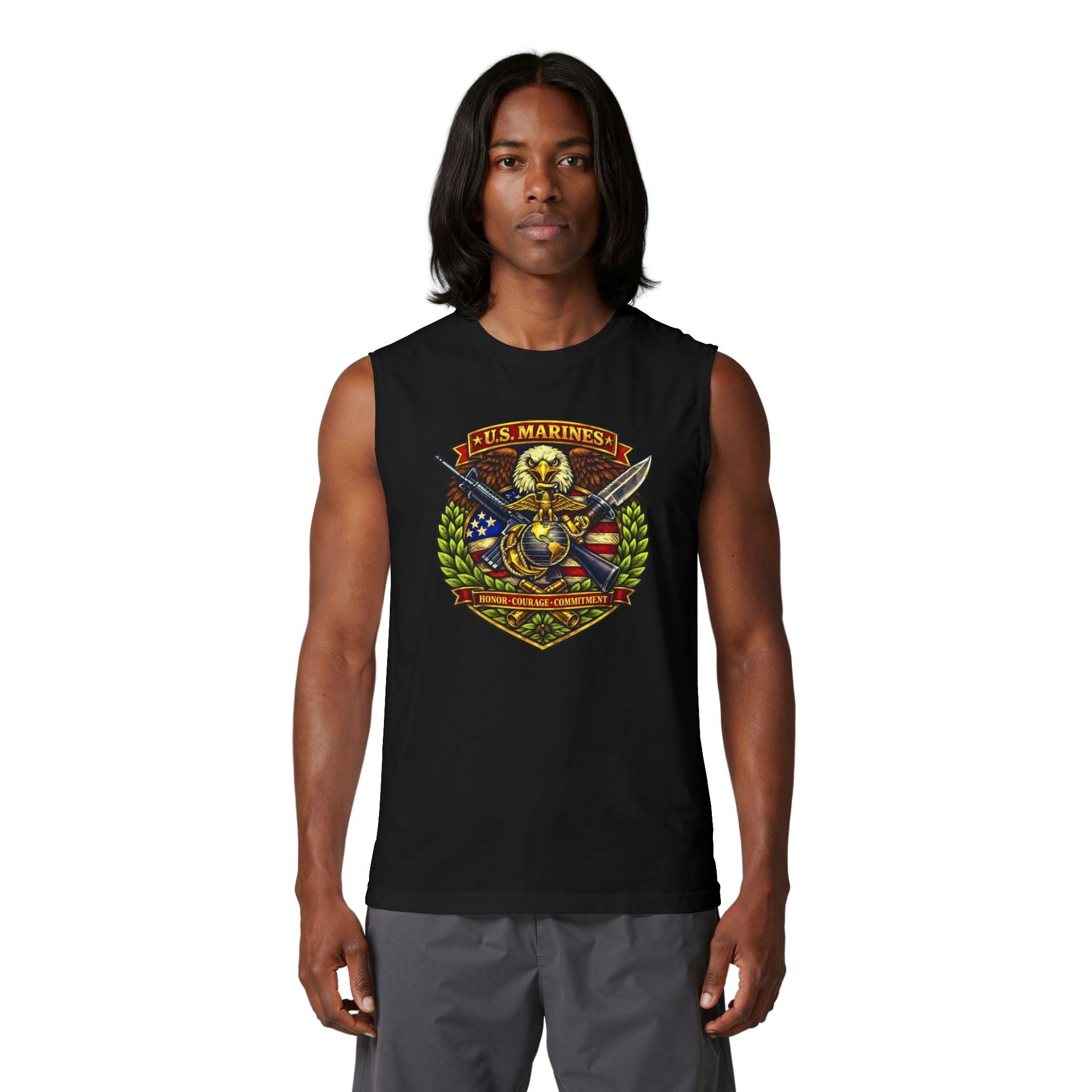 U.S. Marines Honor, Courage, Commitment Muscle Tank