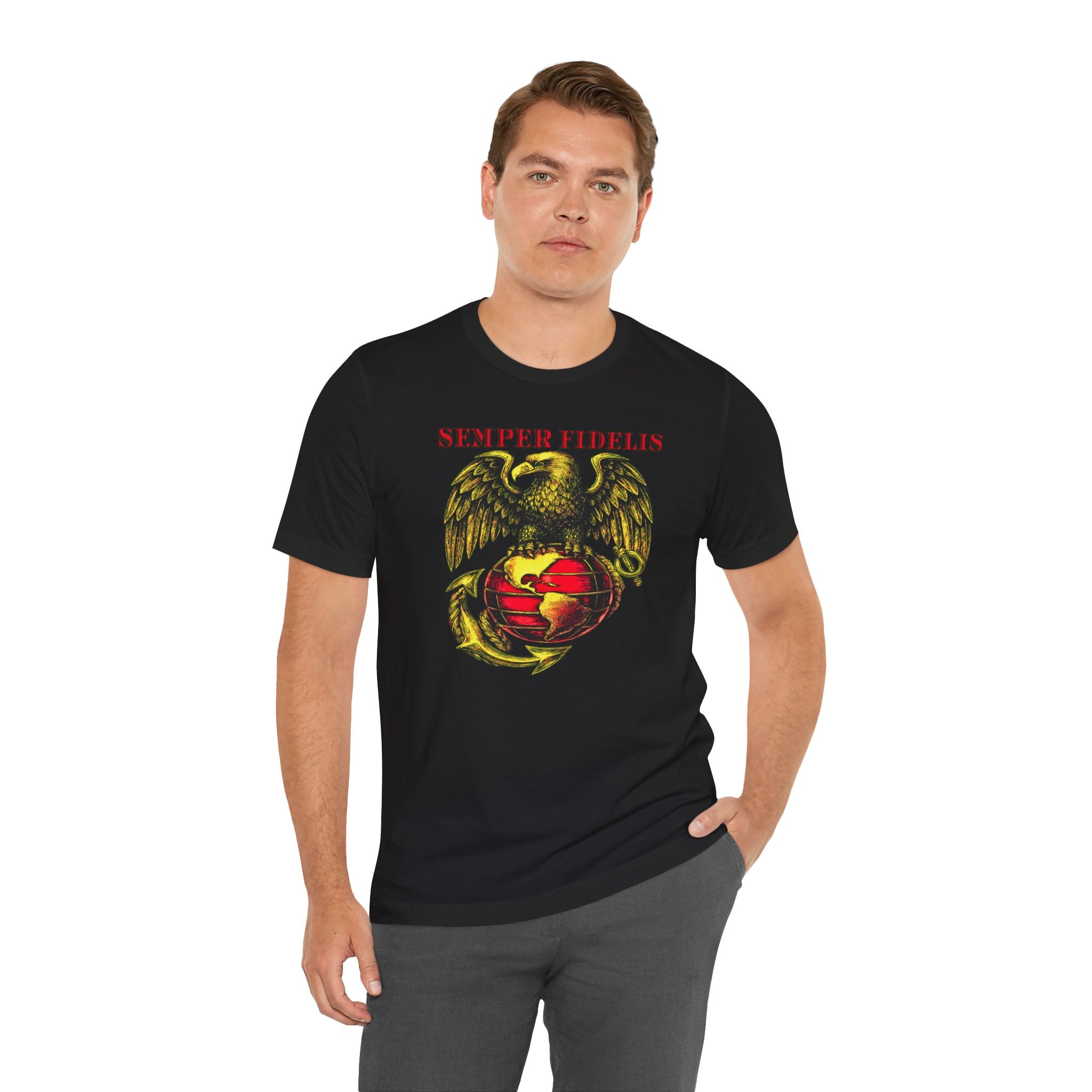 Semper Fidelis Eagle Globe & Anchor T-Shirt — Marine Corps Veteran Tee