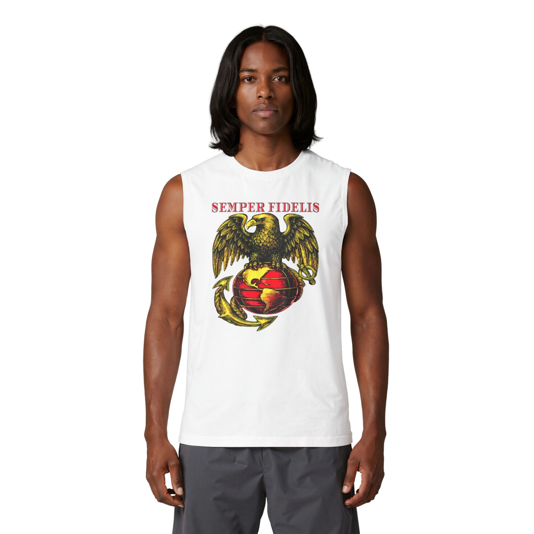 Semper Fidelis Eagle Globe & Anchor Muscle Tank — USMC Vintage Military Tee