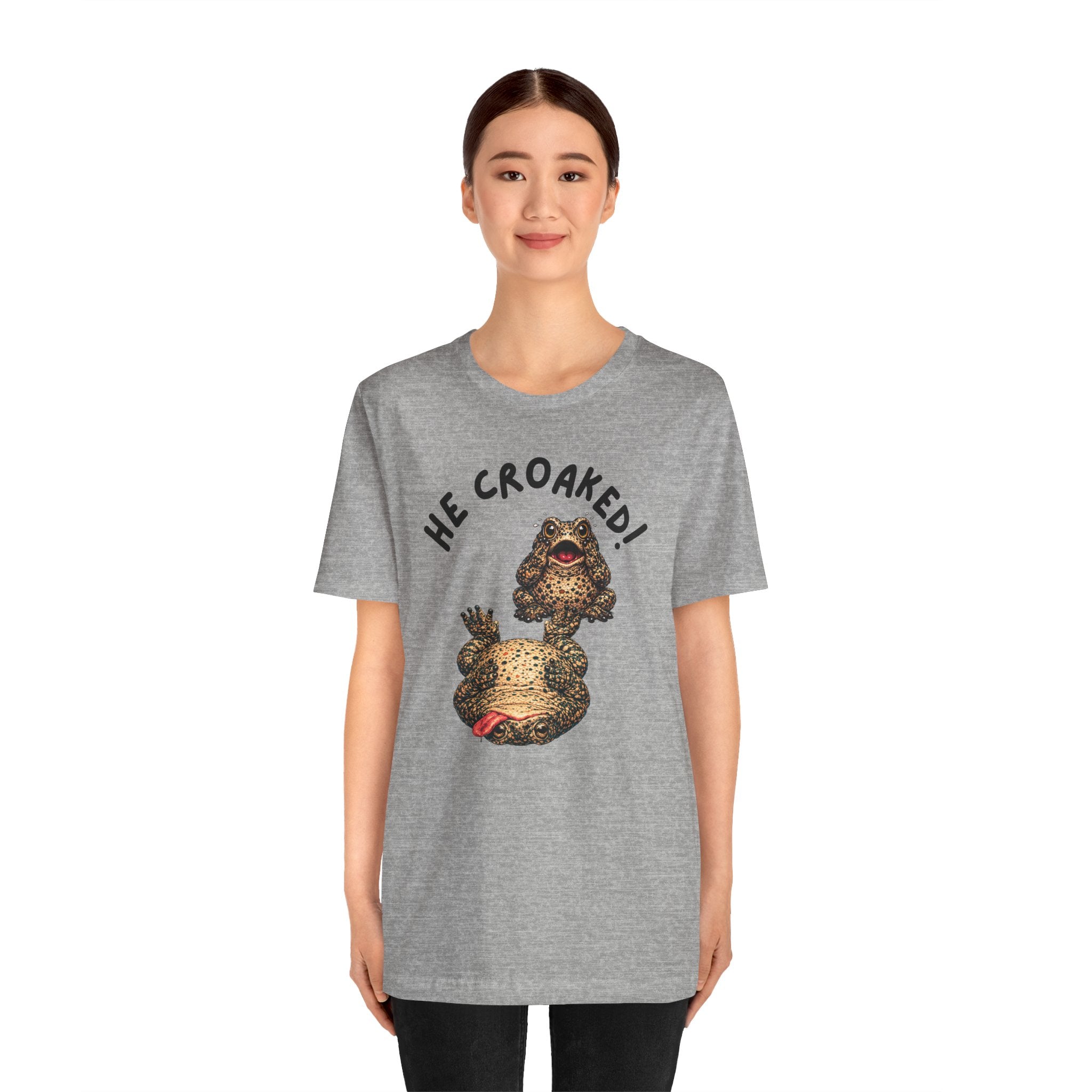 He Croaked! Frog Graphic Tee – Funny Vintage Toad Illustration Shirt