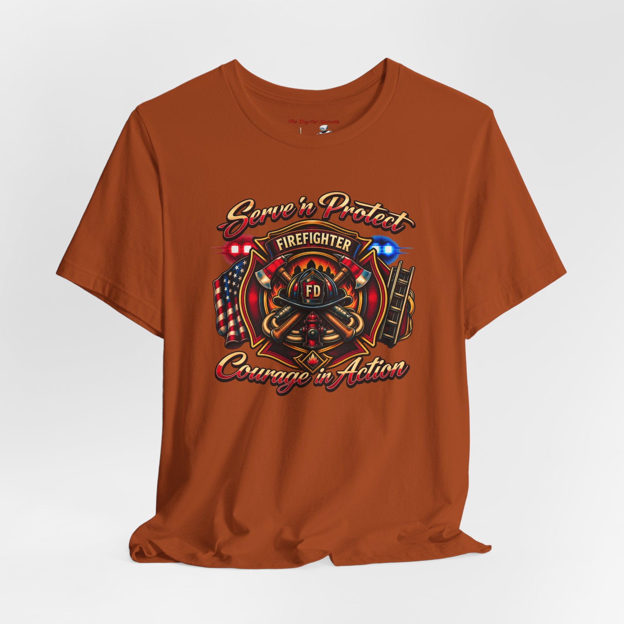 Firefighter T-Shirt — Serve n' Protect Courage in Action Tee