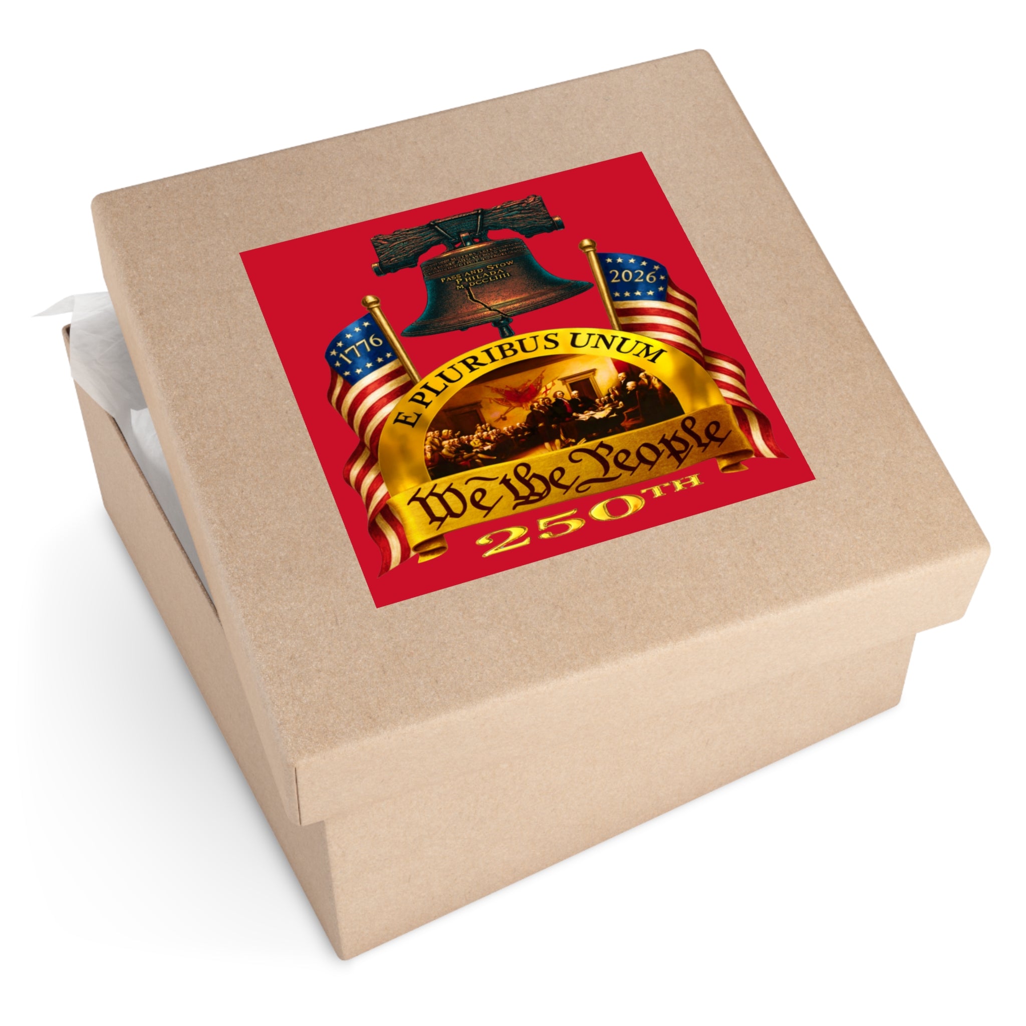 6" × 6" We the People 250th Anniversary Patriotic Square Sticker (Indoor/Outdoor)