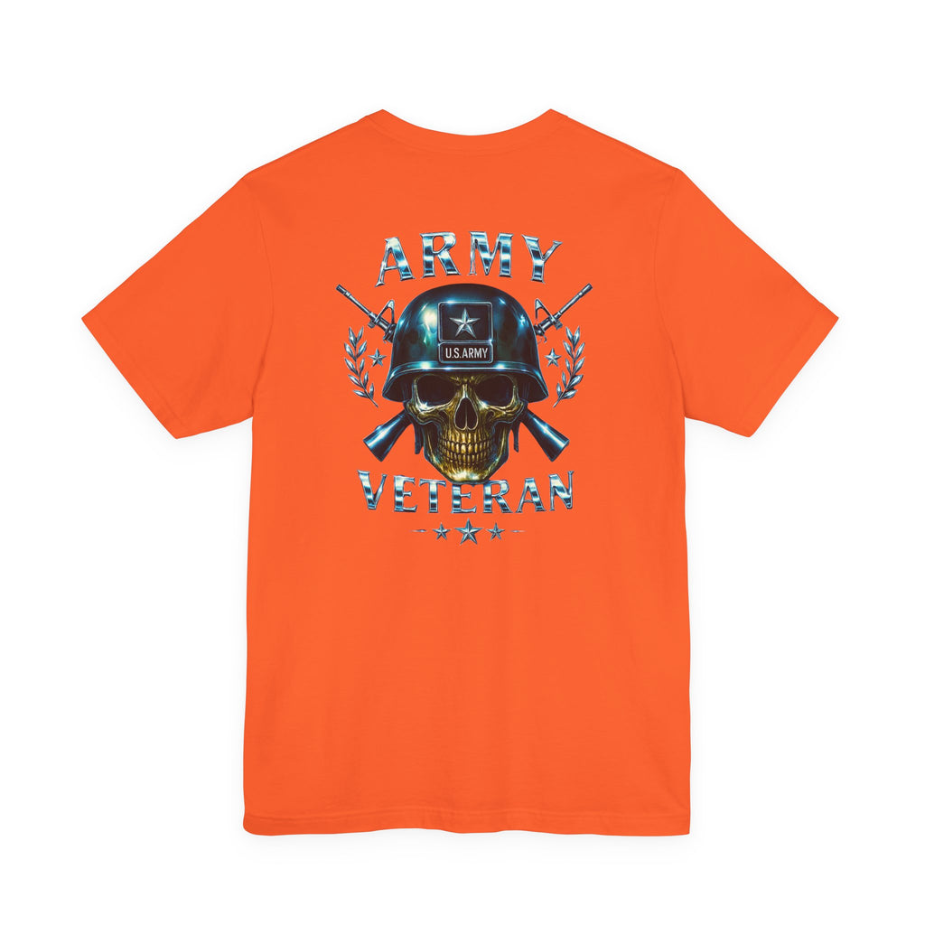 Army Veteran T-Shirt — Skull Helmet & Wings Military Tribute Tee