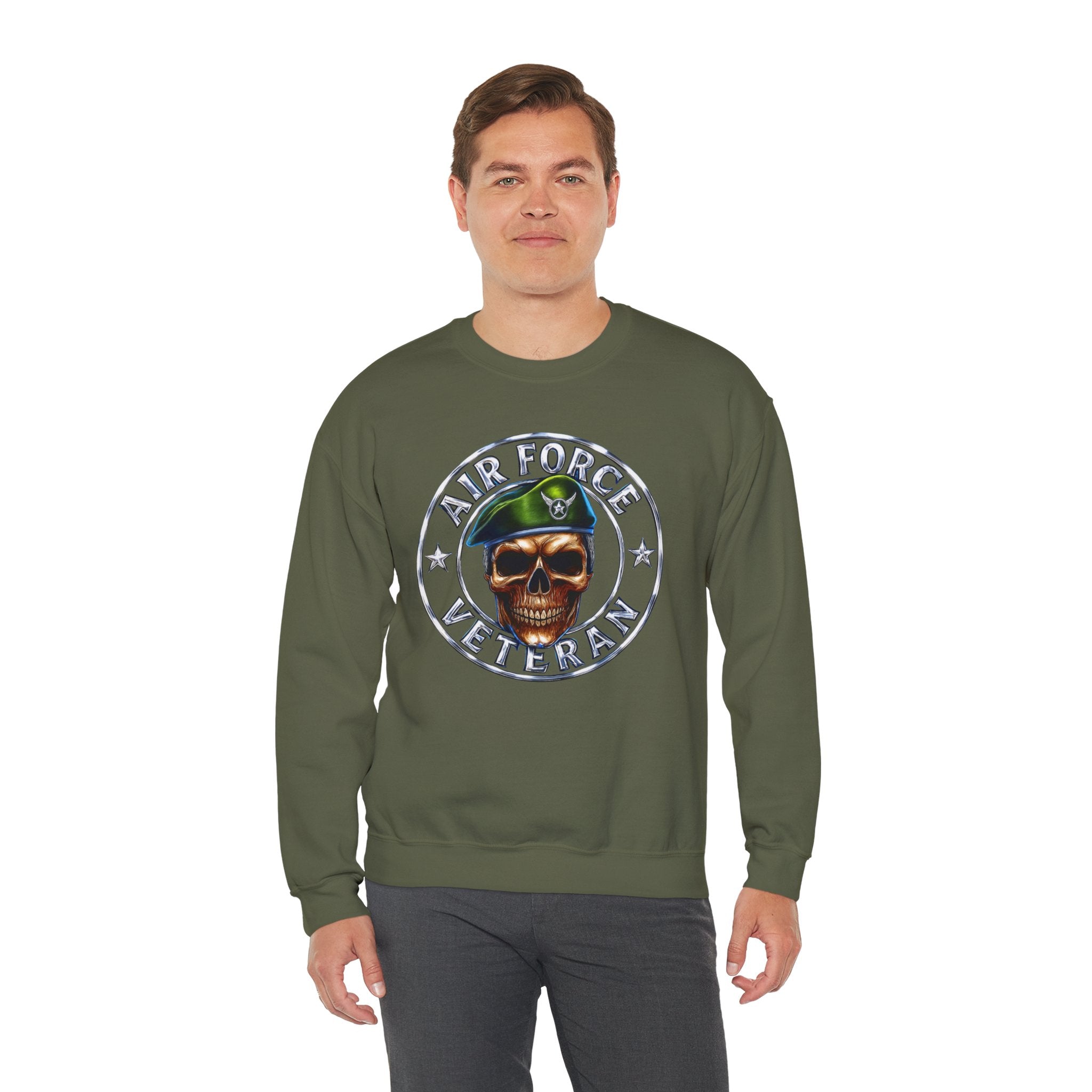 Air Force Veteran Skull Crewneck Sweatshirt
