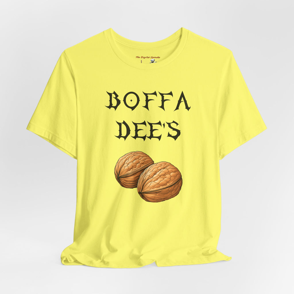 Boffa Dees Walnut Graphic Tee — Vintage Gothic Text Nut Illustration T-Shirt