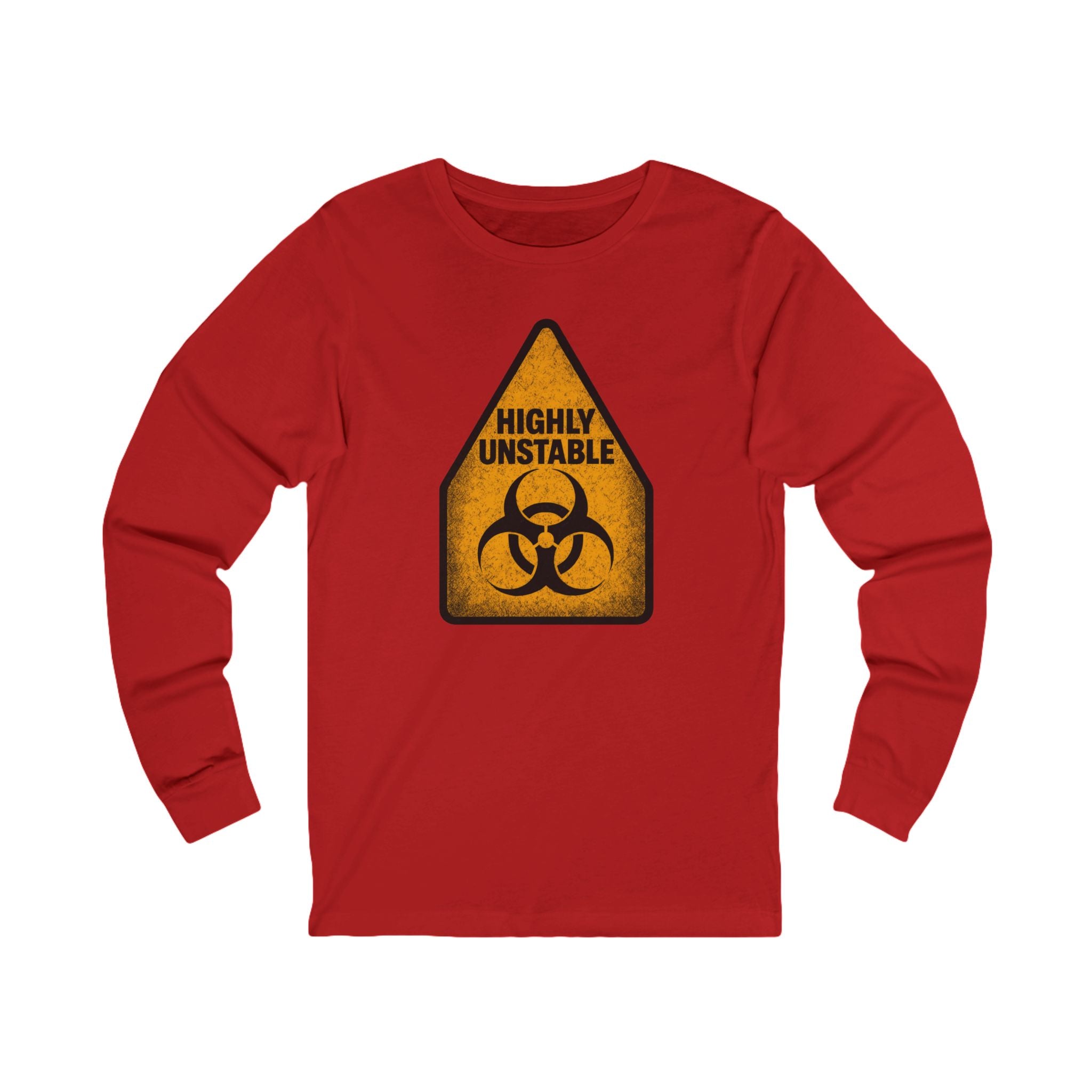 "Highly Unstable" Biohazard Warning Graphic Long Sleeve Tee