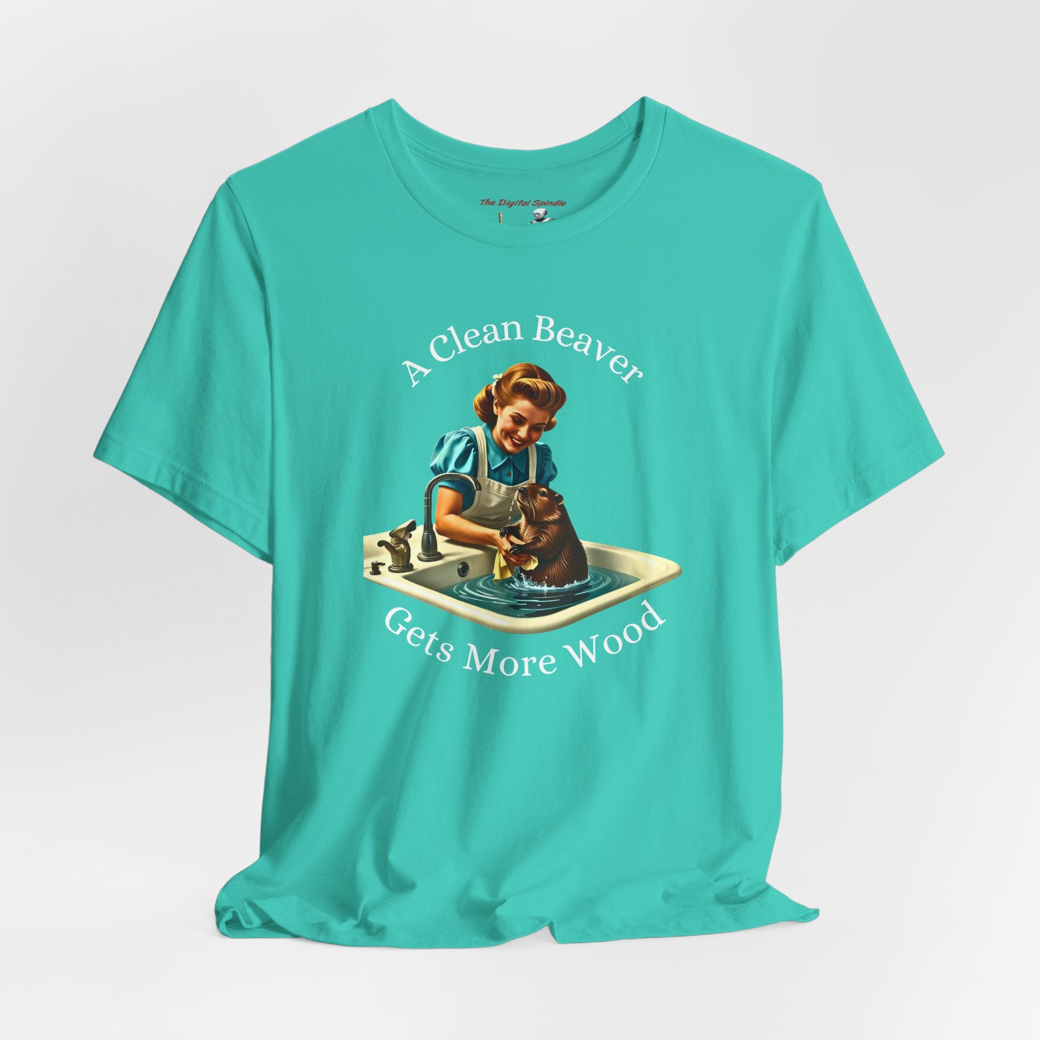 A Clean Beaver Gets More Wood Tee - Retro Vintage Humor T-Shirt
