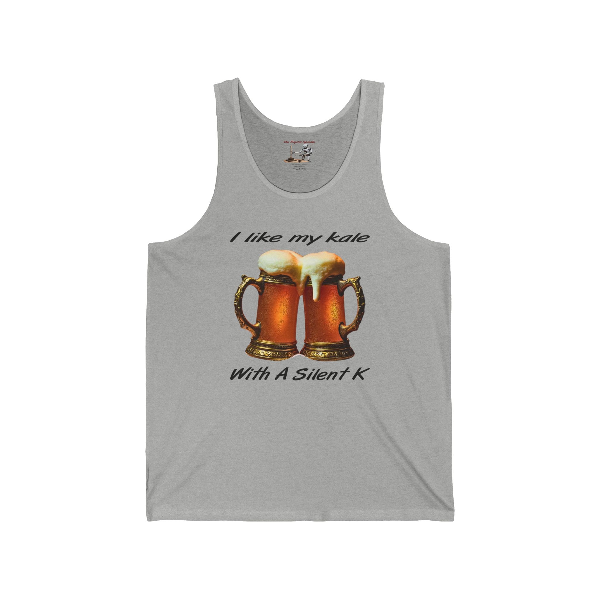 Beer Tank Top — "I Like My Kale With A Silent K" Novelty Beer Graphic Tank