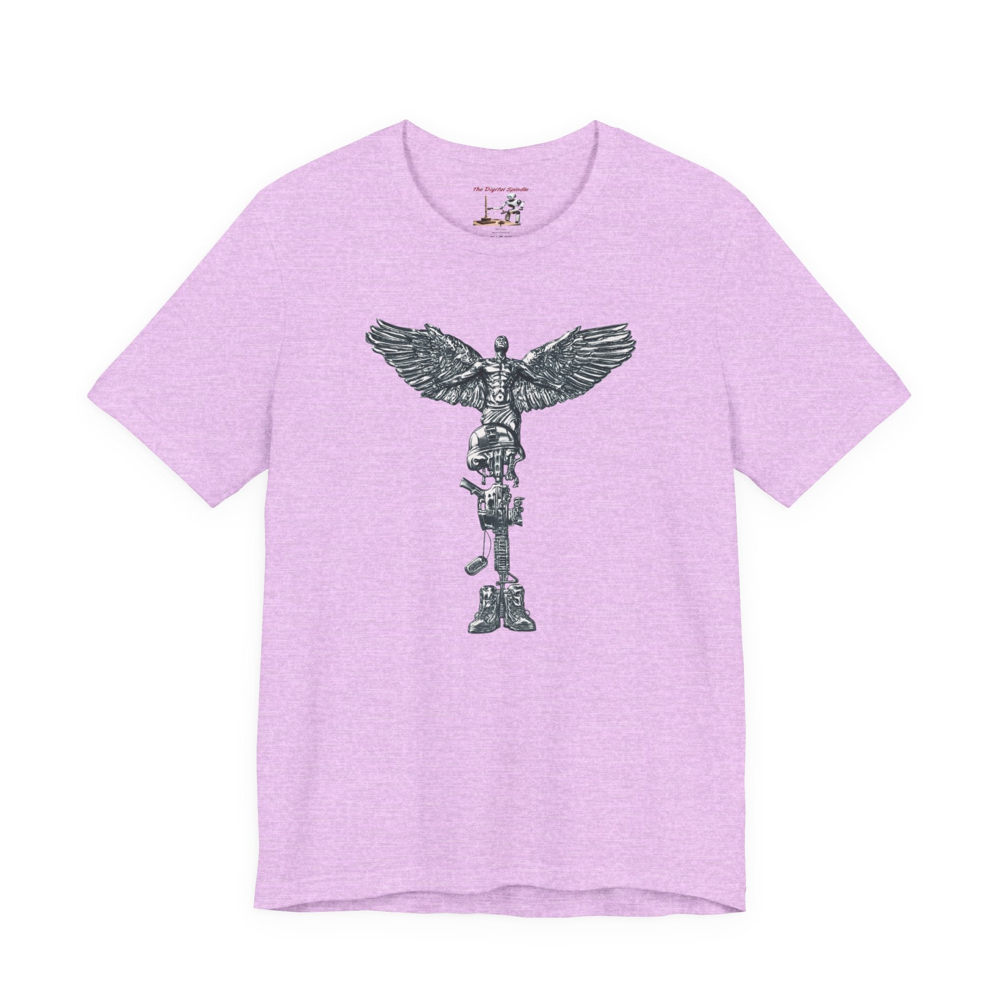 Army Veteran T-Shirt — Military Skull Helmet Back & Winged Medic Front Tee