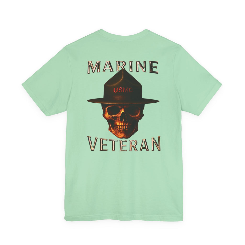 Marine Veteran T-Shirt — USMC Skull Drill Instructor Design