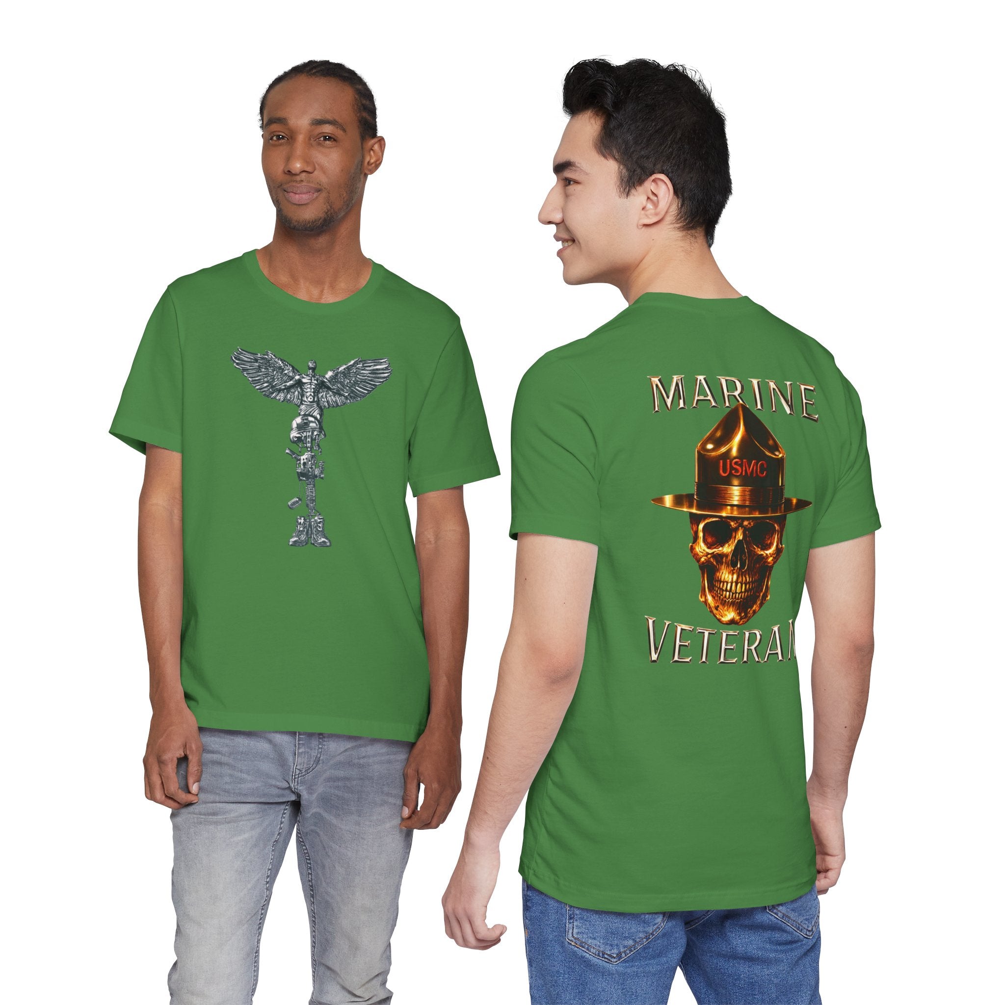 Marine Veteran T‑Shirt — USMC Skull Drill Instructor Graphic Tee