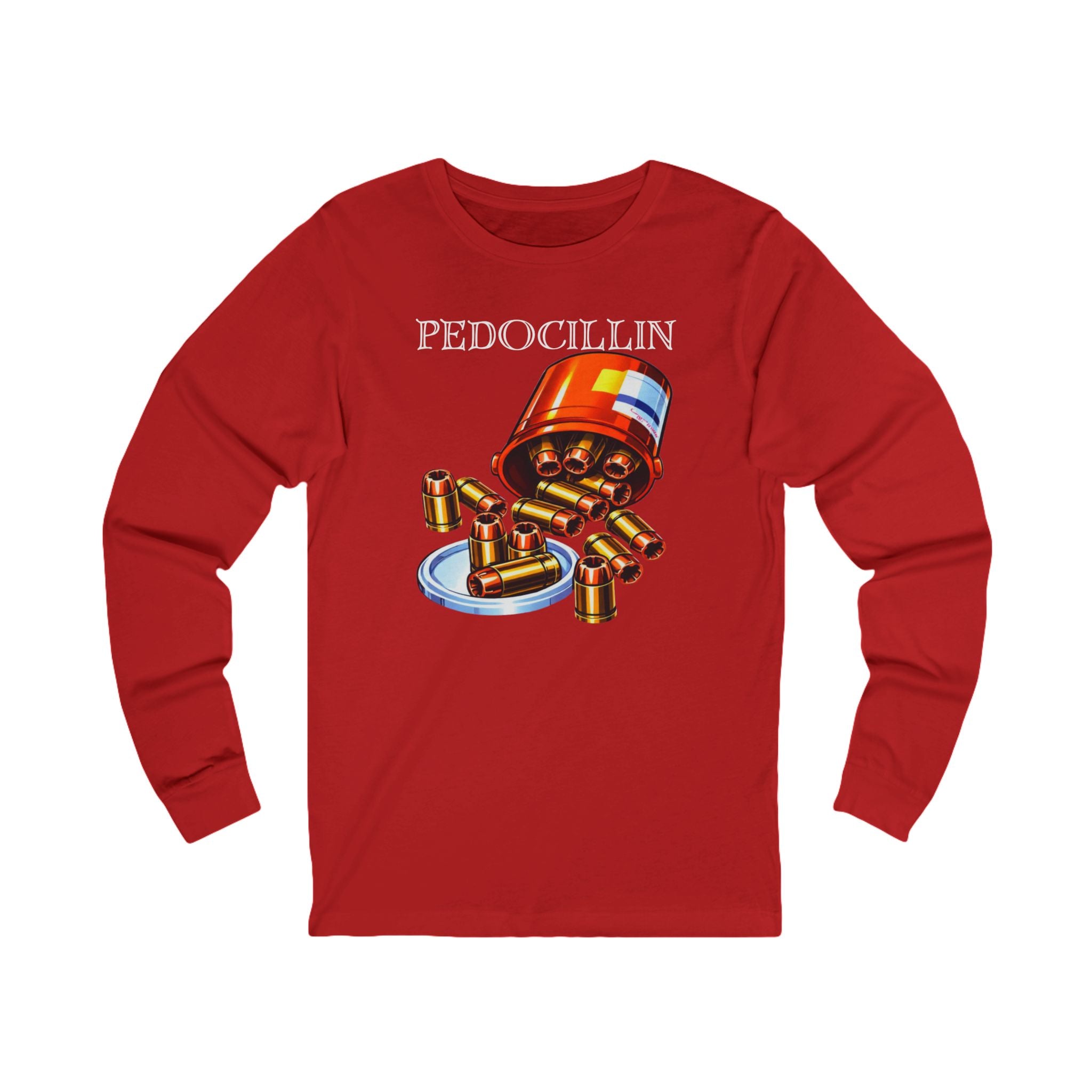 'Pedocillin' Bullet Capsule Graphic Long Sleeve Tee