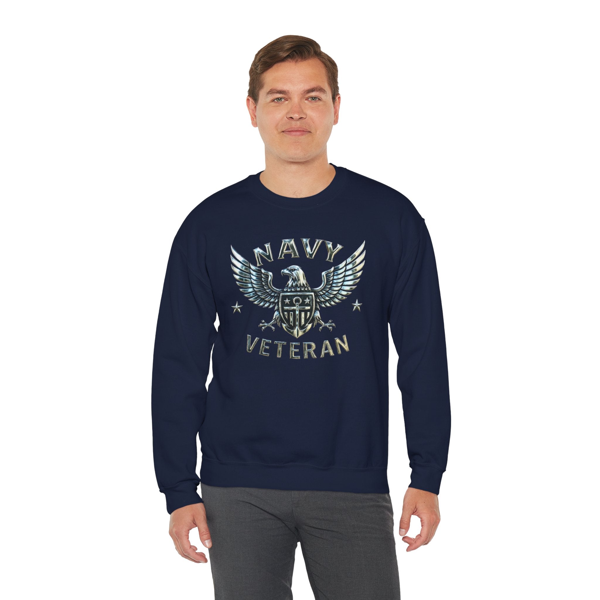 Navy Veteran Eagle Crewneck Sweatshirt