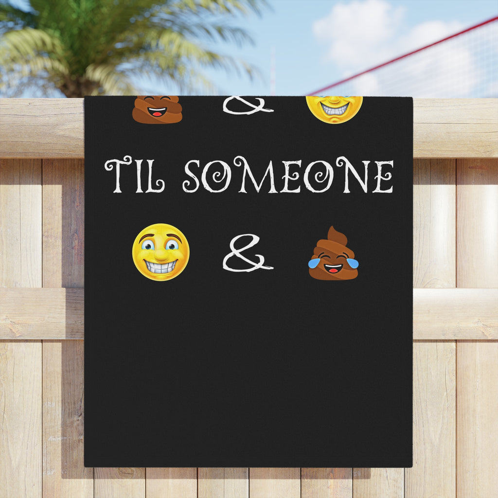 Funny Emoji Poop Laugh Beach Towel