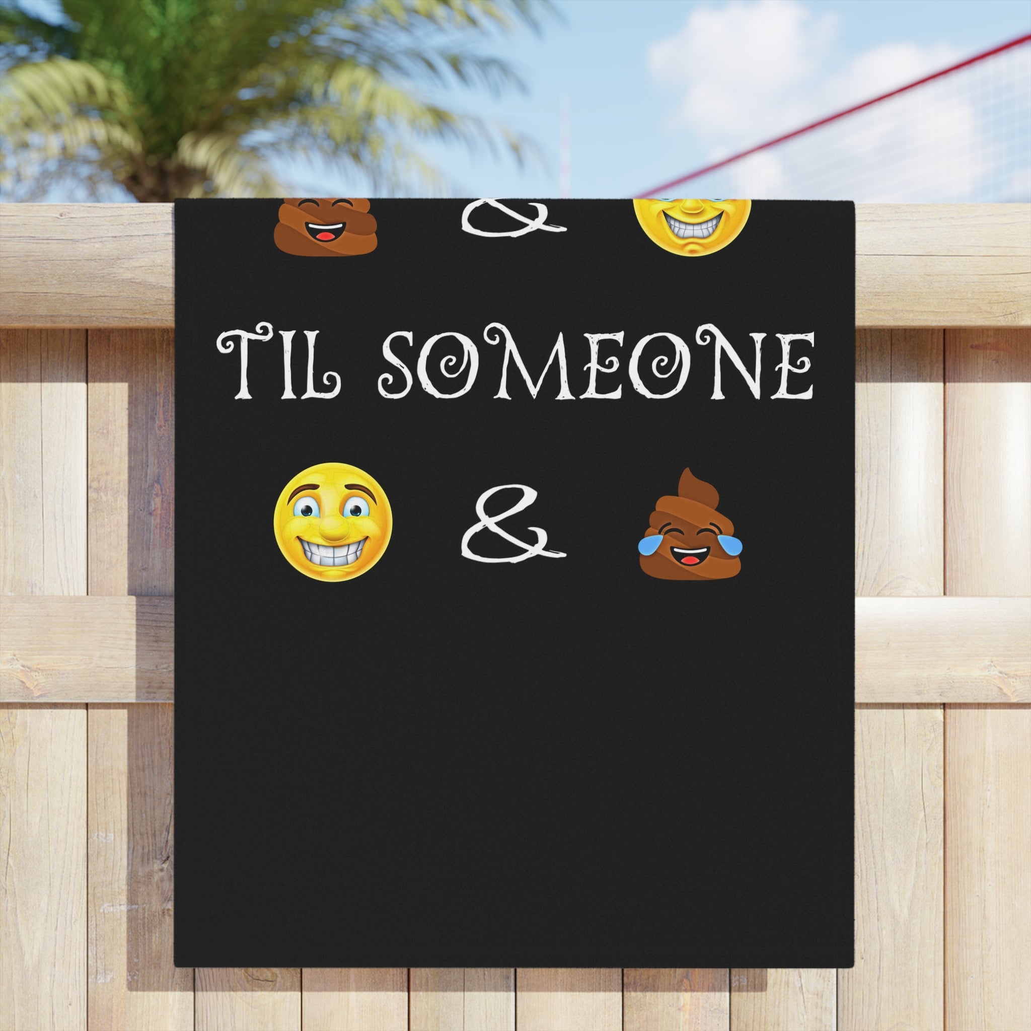 Funny Emoji Poop Laugh Beach Towel