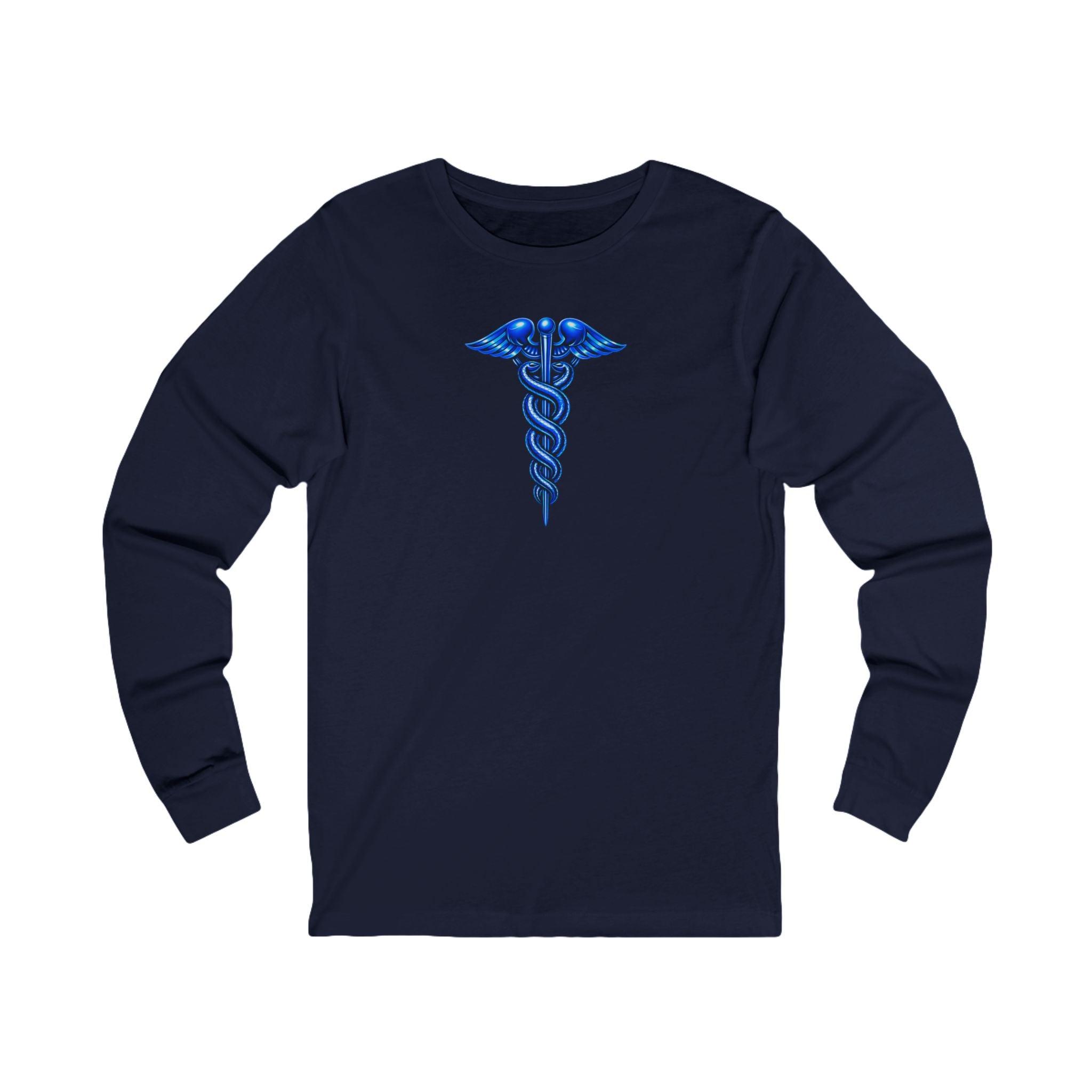 Healthcare Spine Front & Back Long Sleeve Tee — Medical Professional Shirt